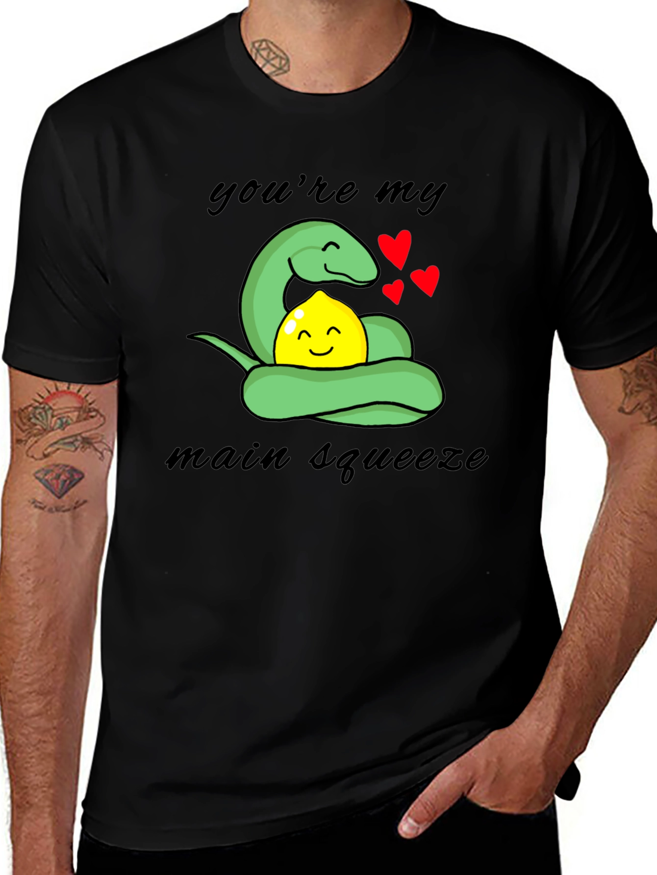 Snake Loves Lemon Graphic T-Shirt