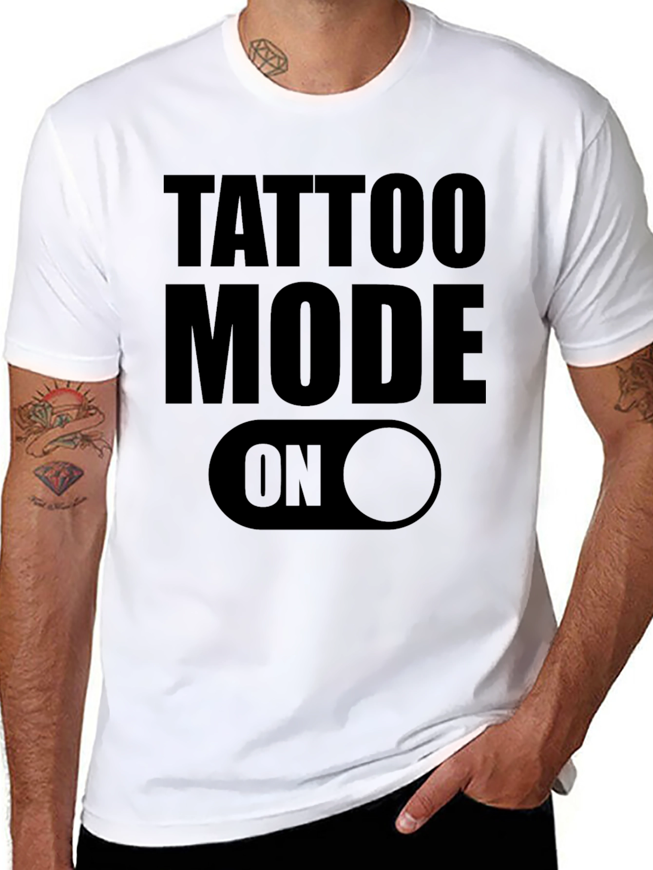 Tattoo Mode On Black Graphic Tee Shirt