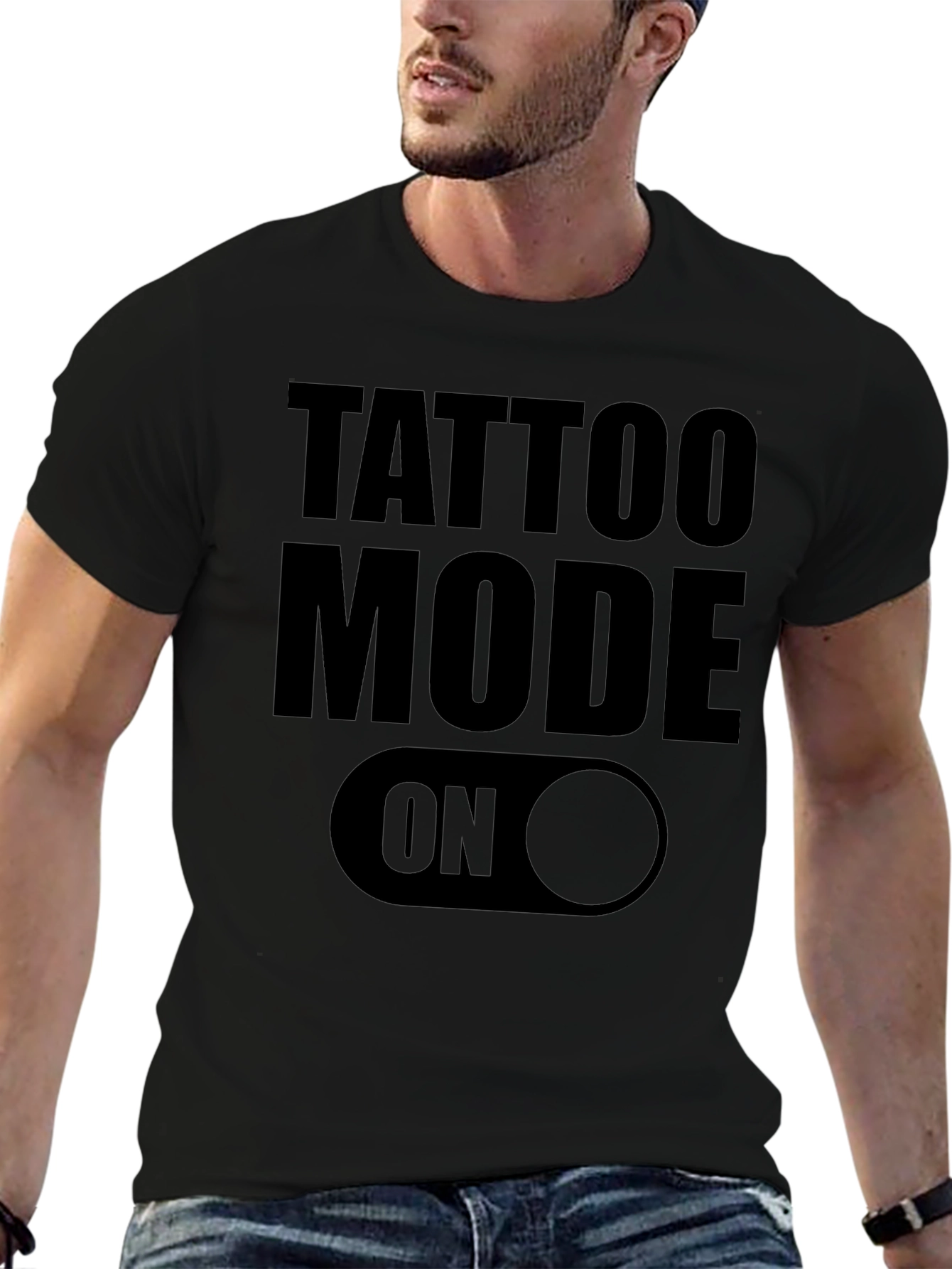 Tattoo Mode On Black Graphic Tee Shirt