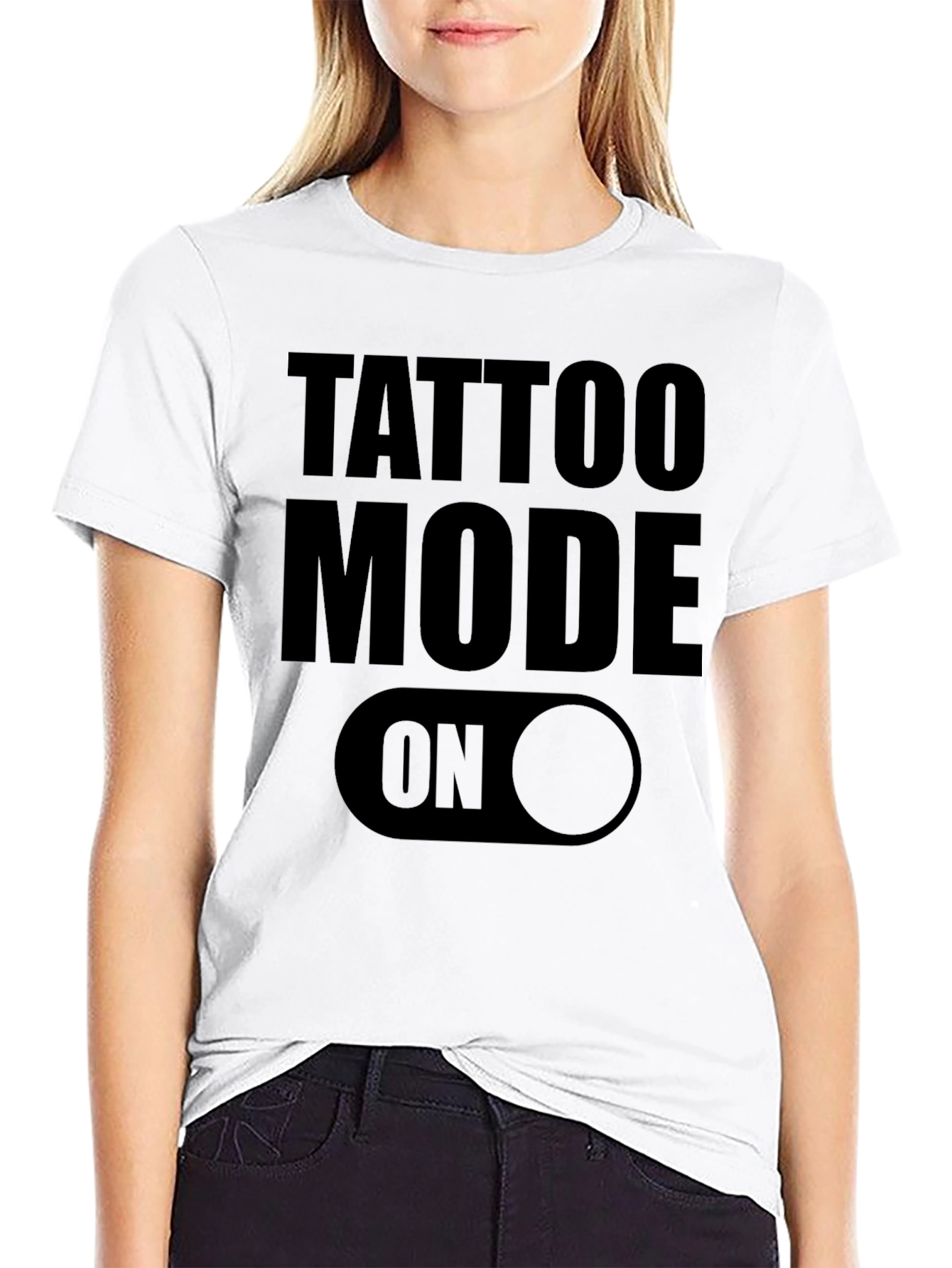 Tattoo Mode On Black Graphic Tee Shirt