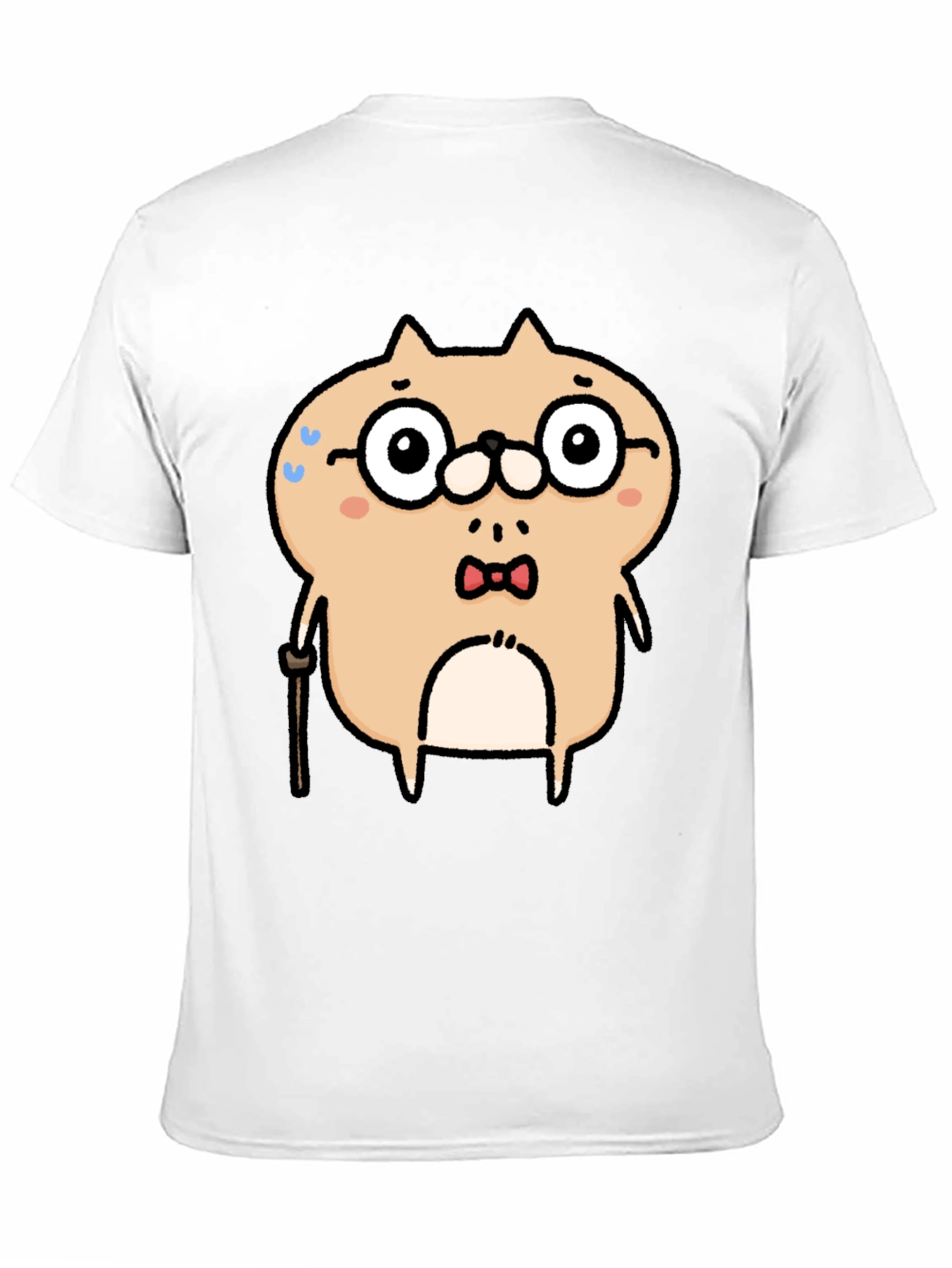 Cartoon Animal Graphic T-Shirt - Black Cotton Blend