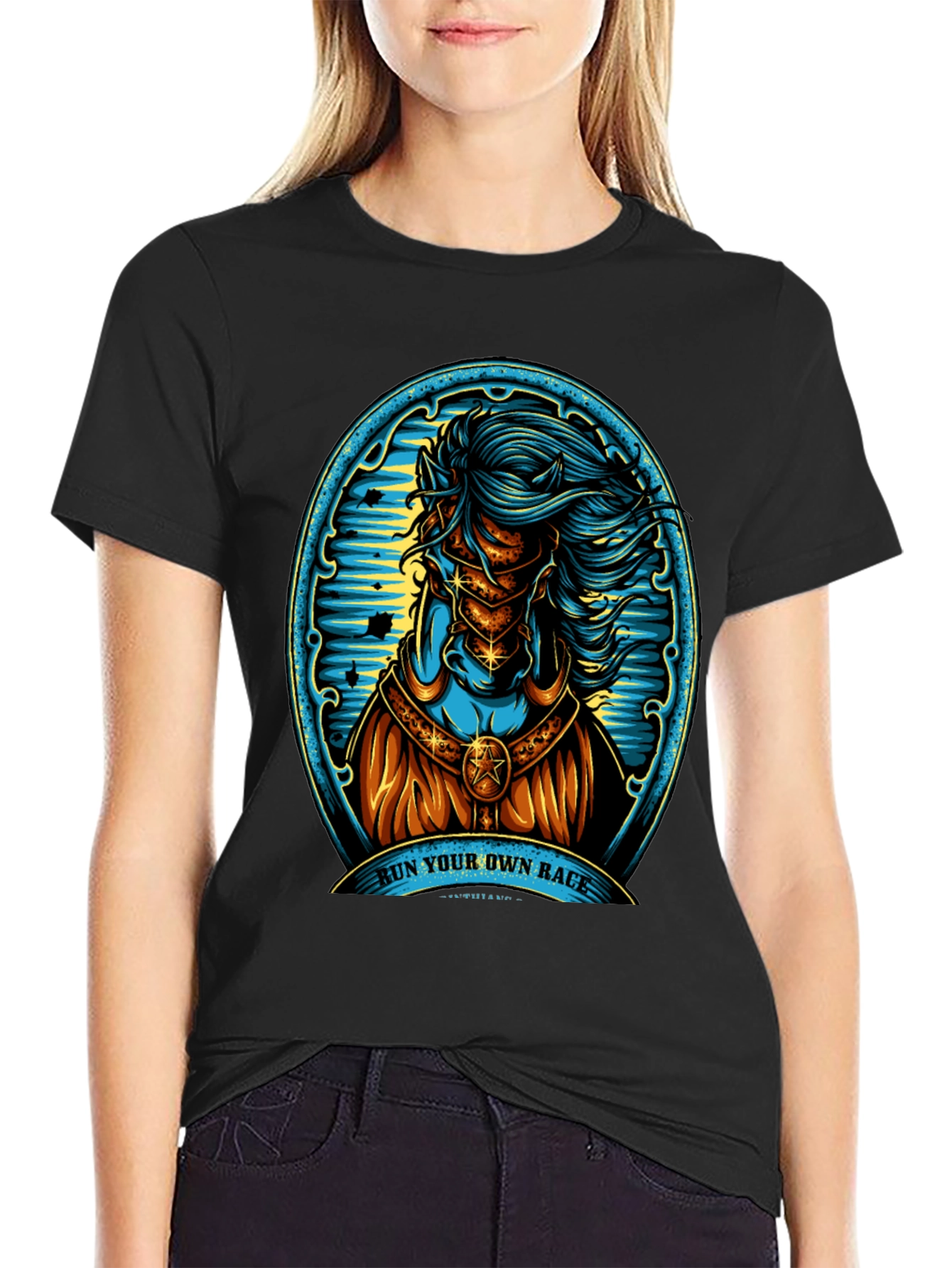 Run Your Own Race Horse Graphic Tee
