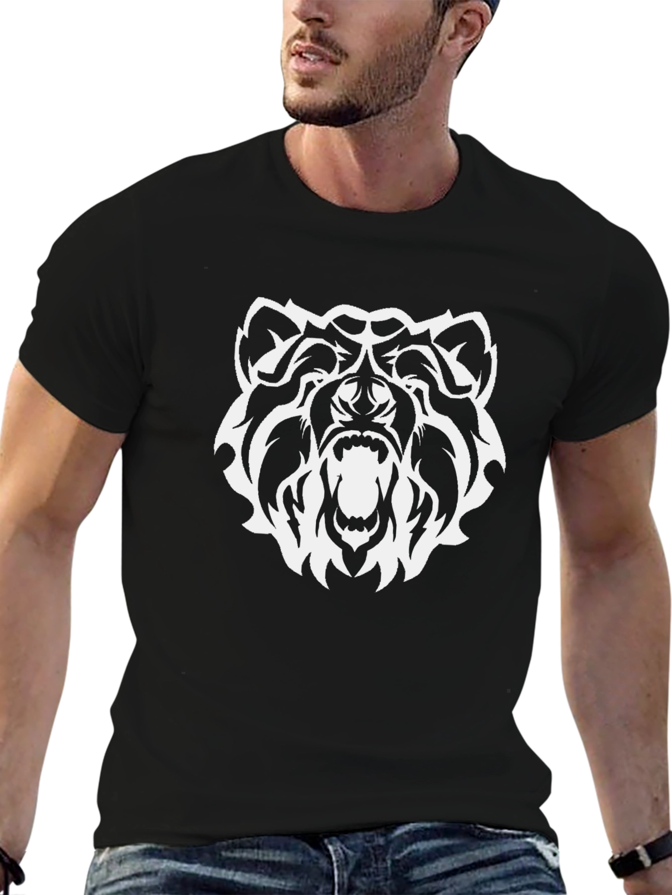 Bold Bear Graphic Tee - Black