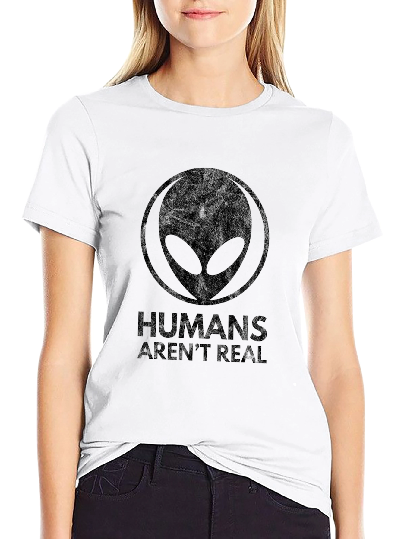 Humans Arent Real Alien Graphic T-Shirt