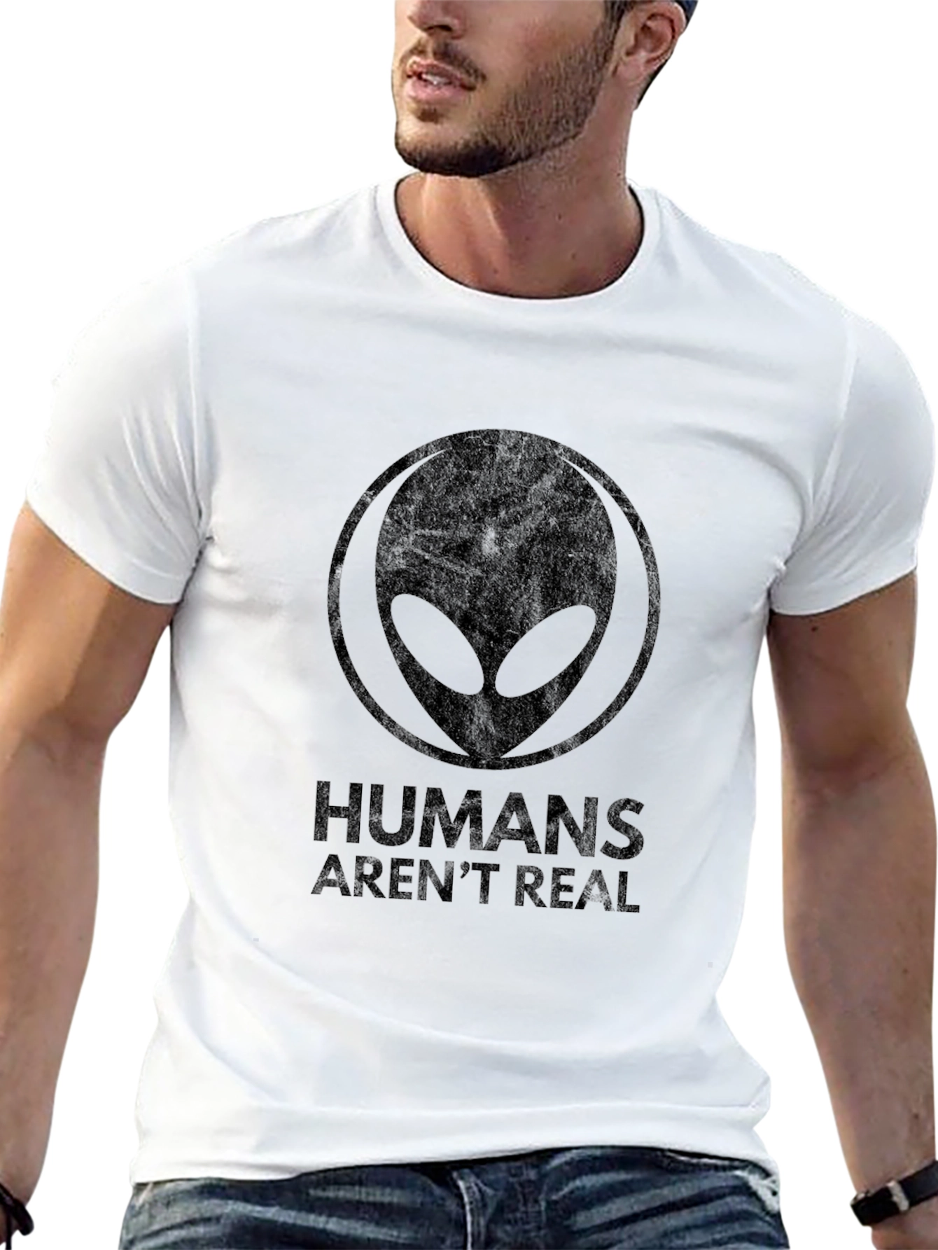 Humans Arent Real Alien Graphic T-Shirt