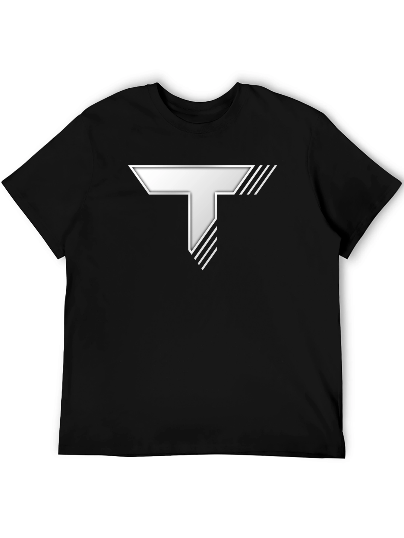 Modern Black T-Shirt with Bold T Logo