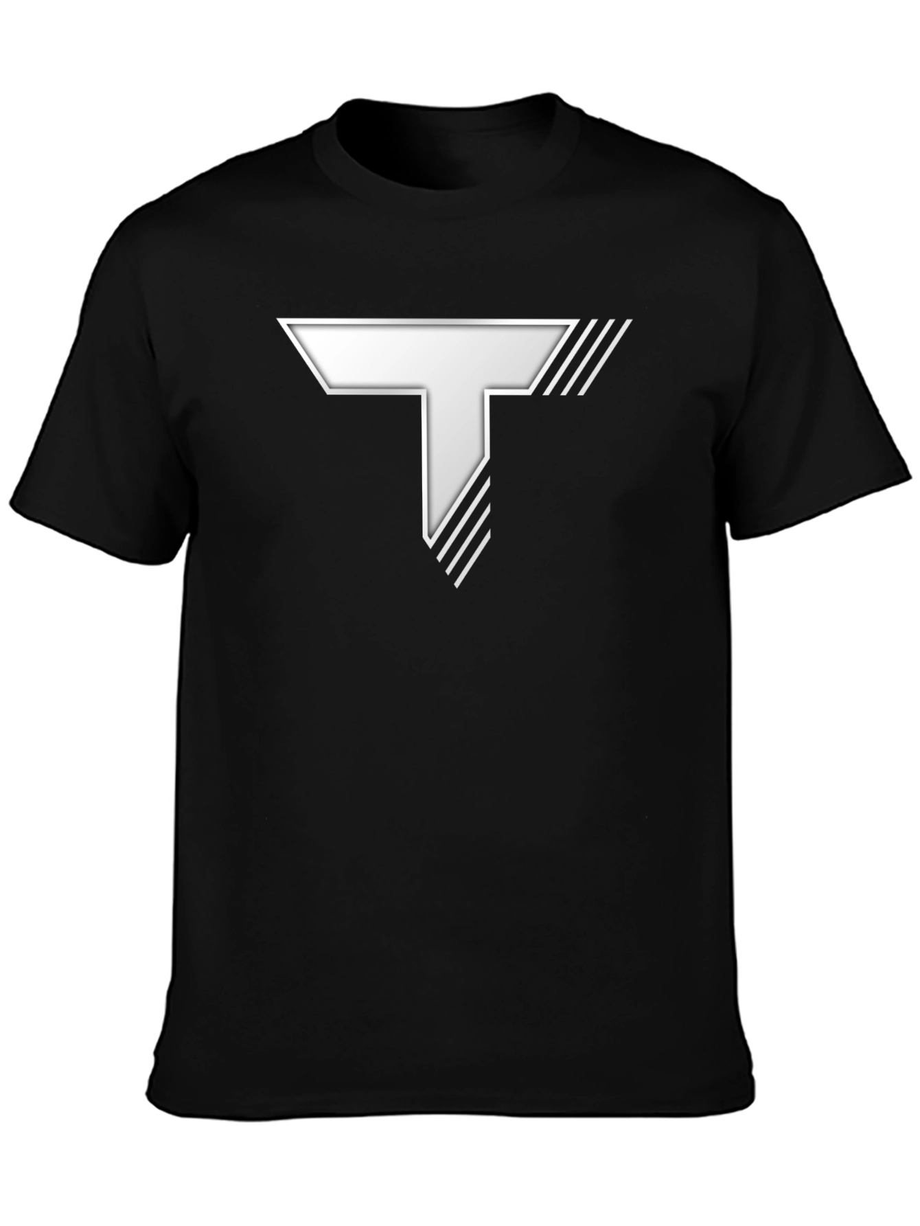 Modern Black T-Shirt with Bold T Logo