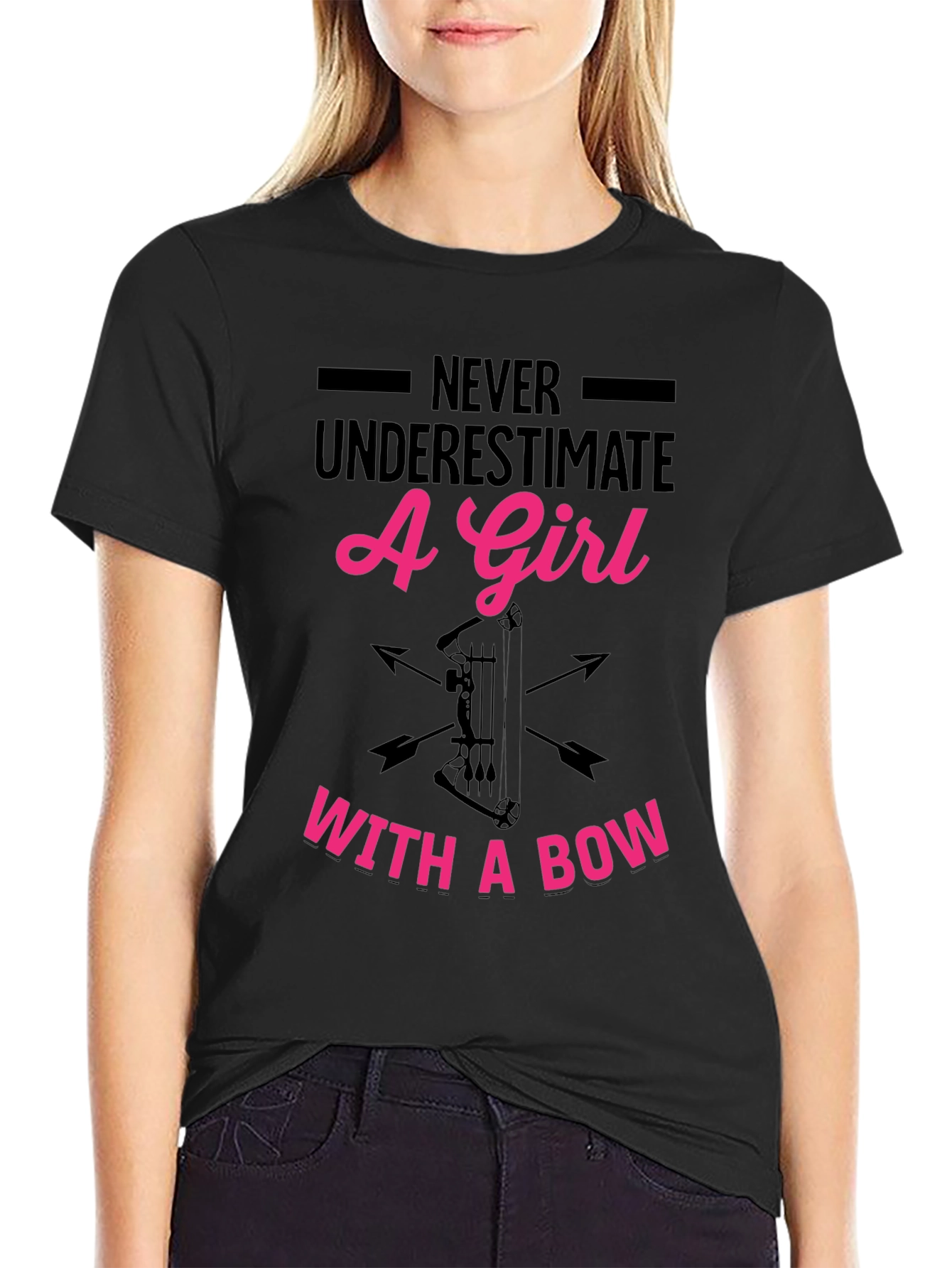 Never Underestimate A Girl With A Bow T-Shirt