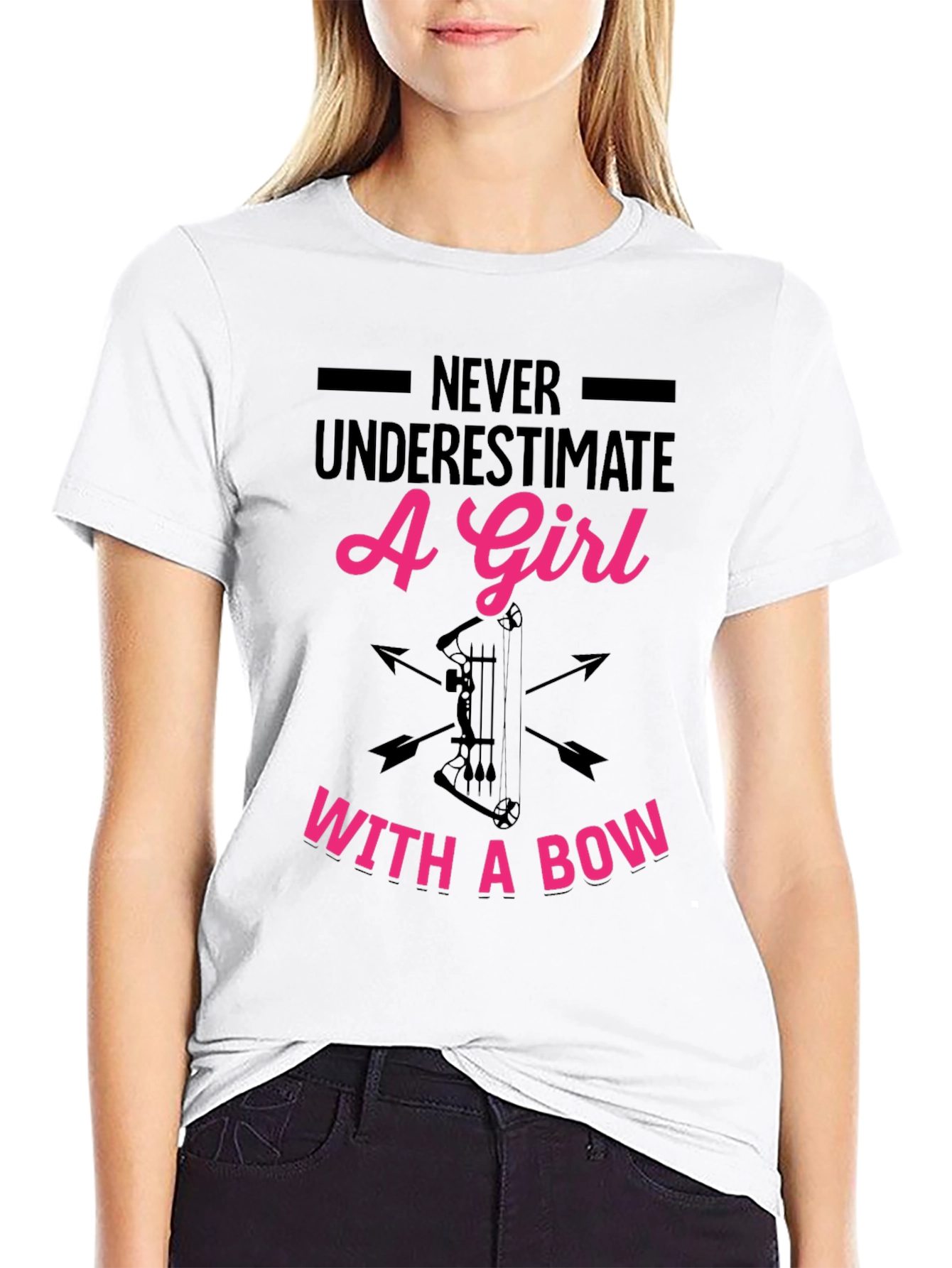 Never Underestimate A Girl With A Bow T-Shirt