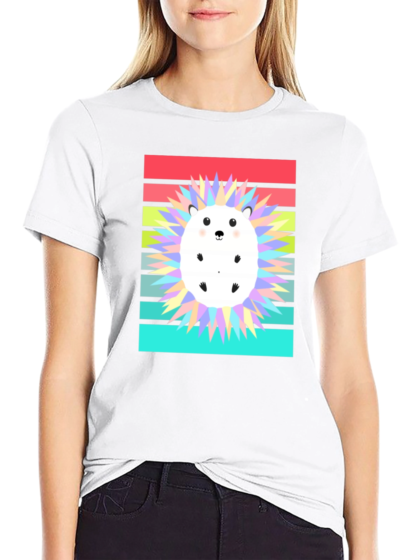 Cute Hedgehog Graphic Tee - Retro Style