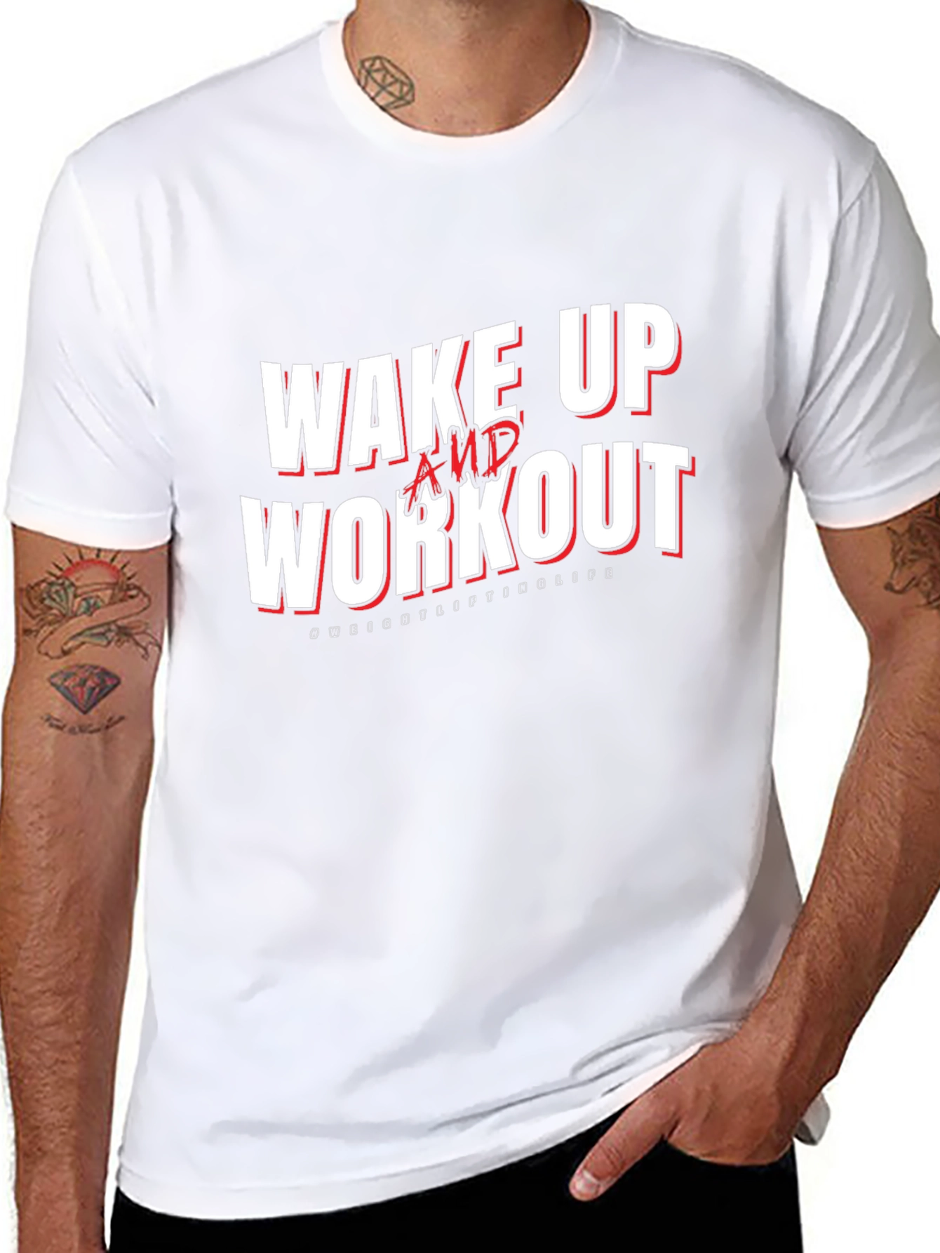Wake Up and Workout Graphic Print Tee