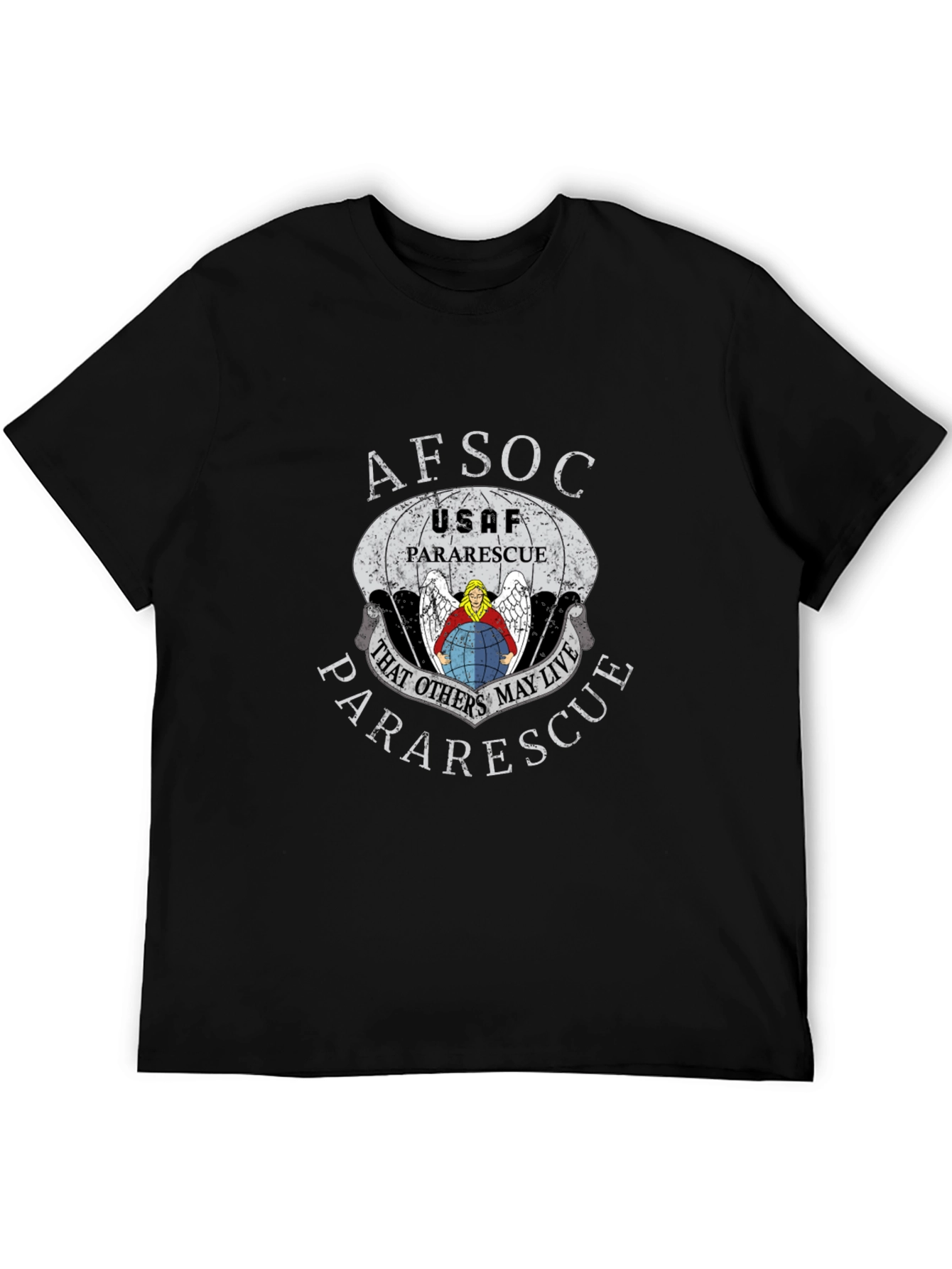 AFSOC USAF Pararescue Black Graphic T-Shirt