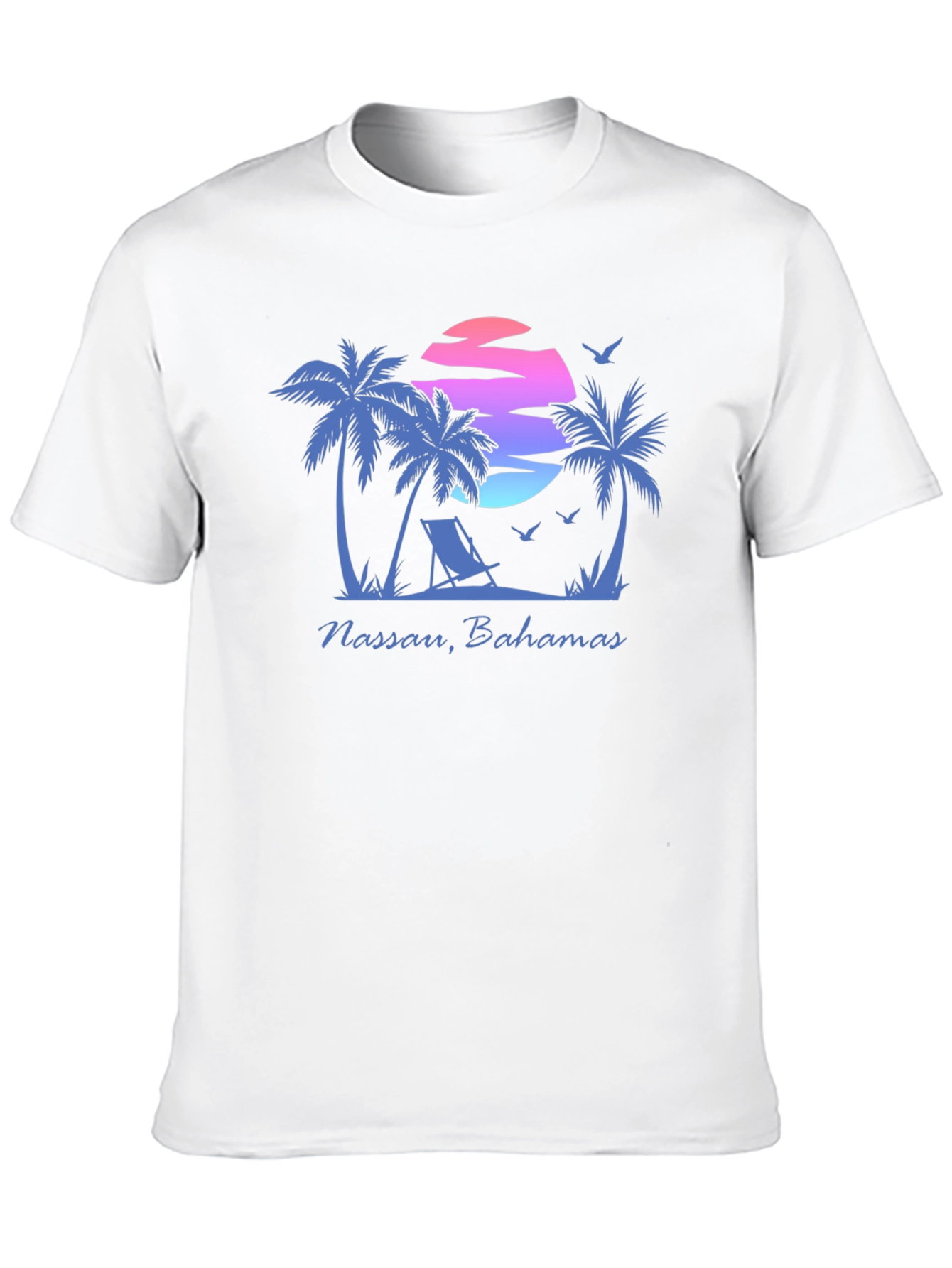 Nassau Bahamas T-Shirt - Palm Tree Sunset Graphic Tee