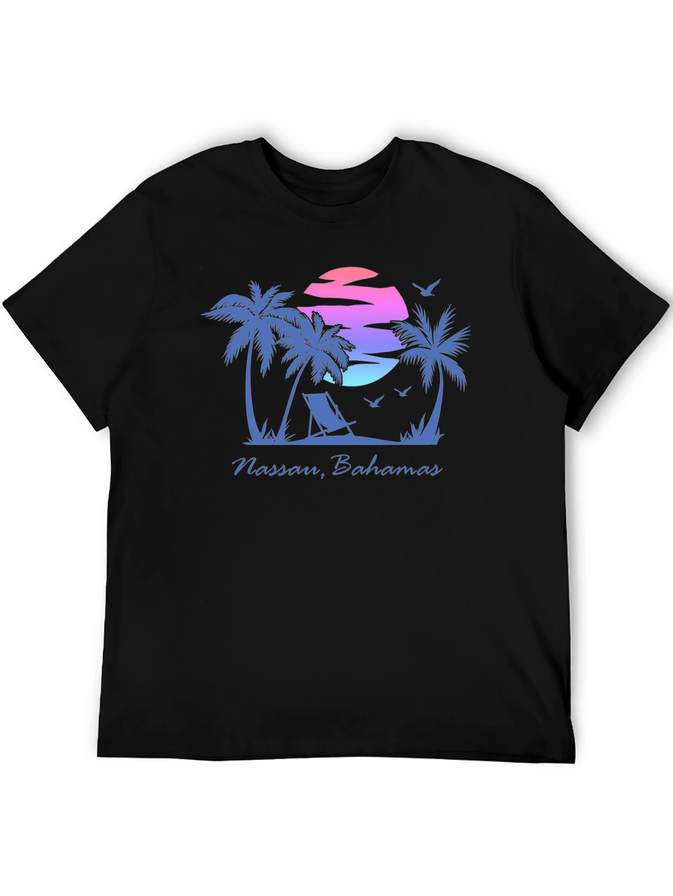 Nassau Bahamas T-Shirt - Palm Tree Sunset Graphic Tee