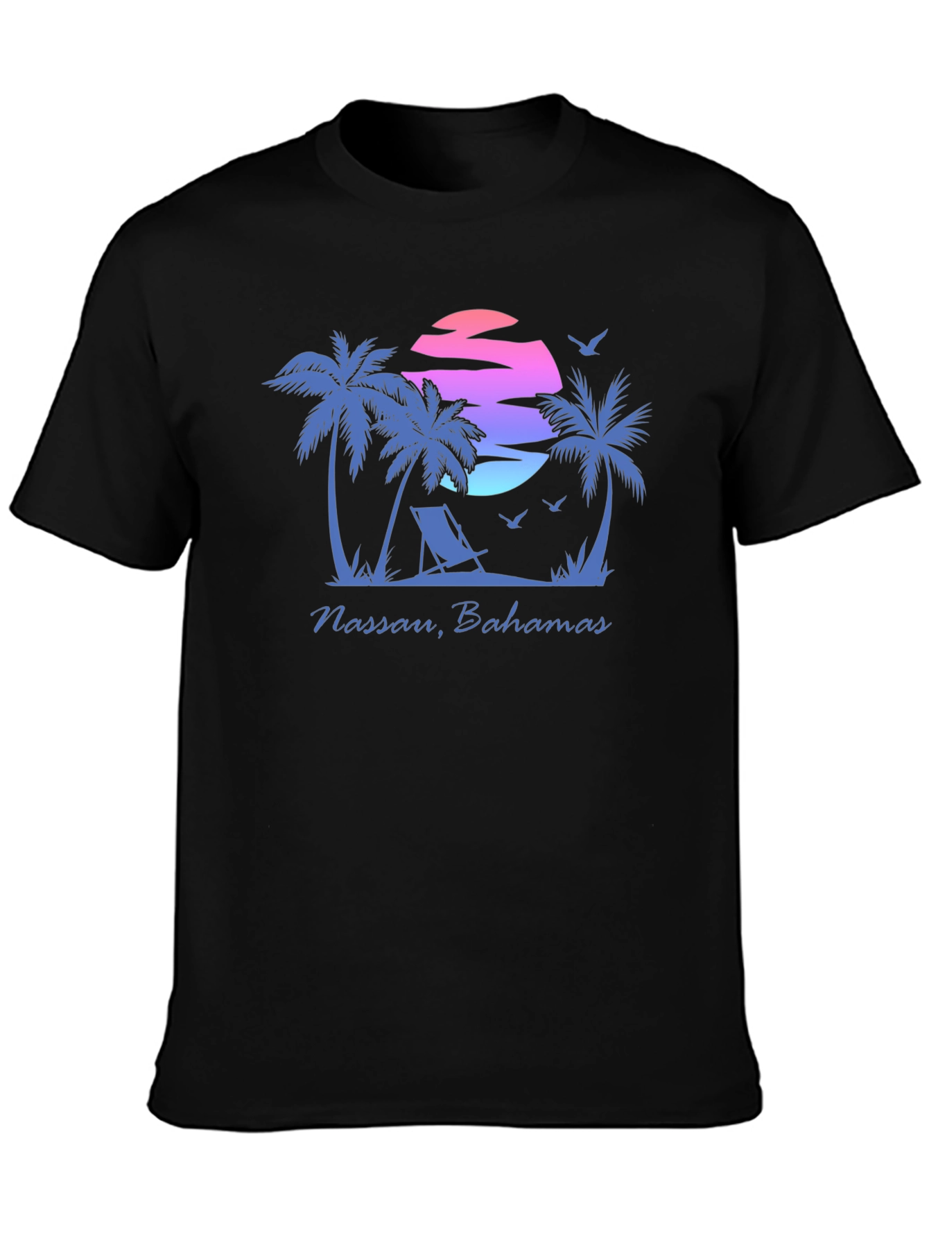 Nassau Bahamas T-Shirt - Palm Tree Sunset Graphic Tee