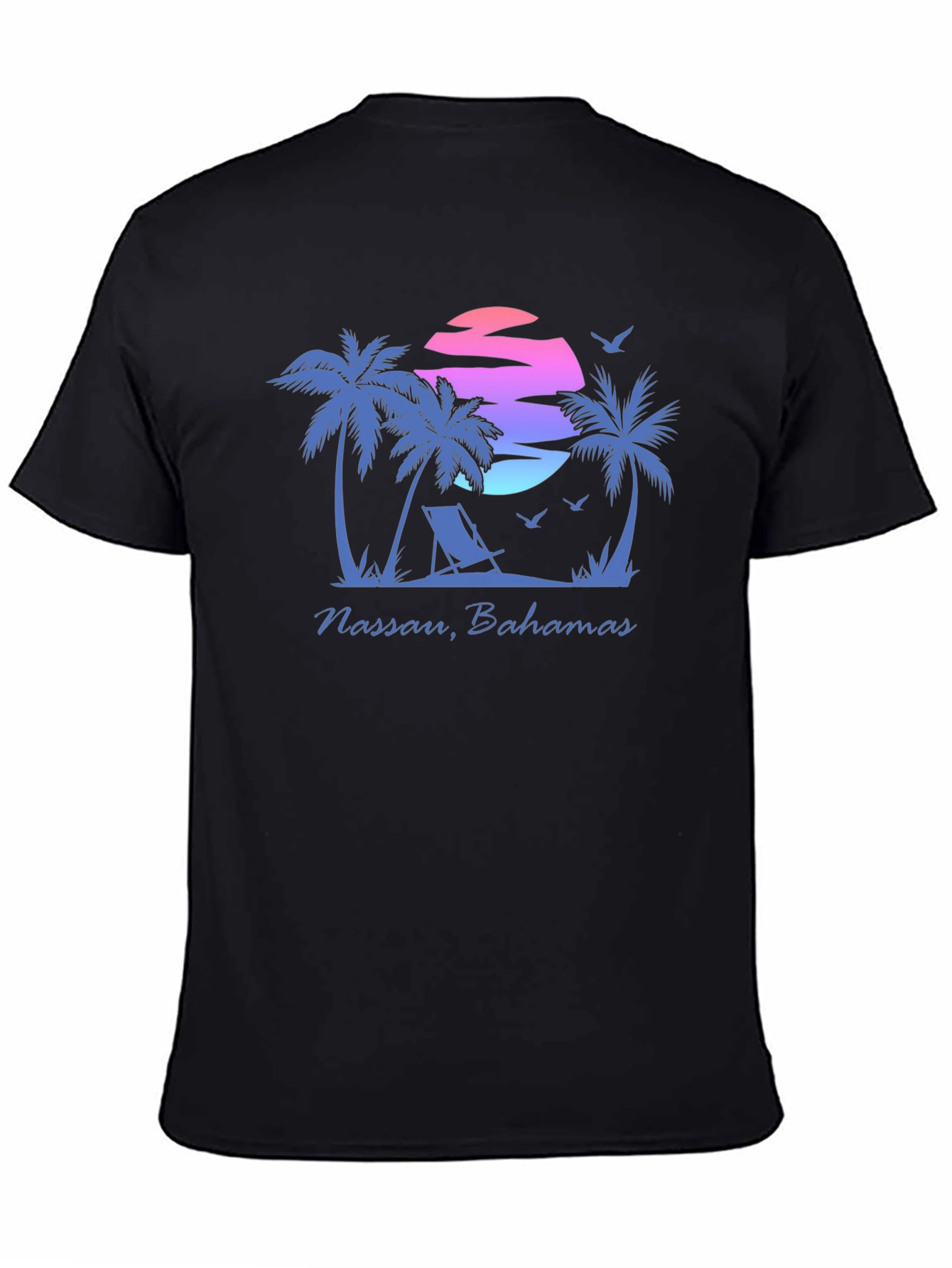Nassau Bahamas T-Shirt - Palm Tree Sunset Graphic Tee