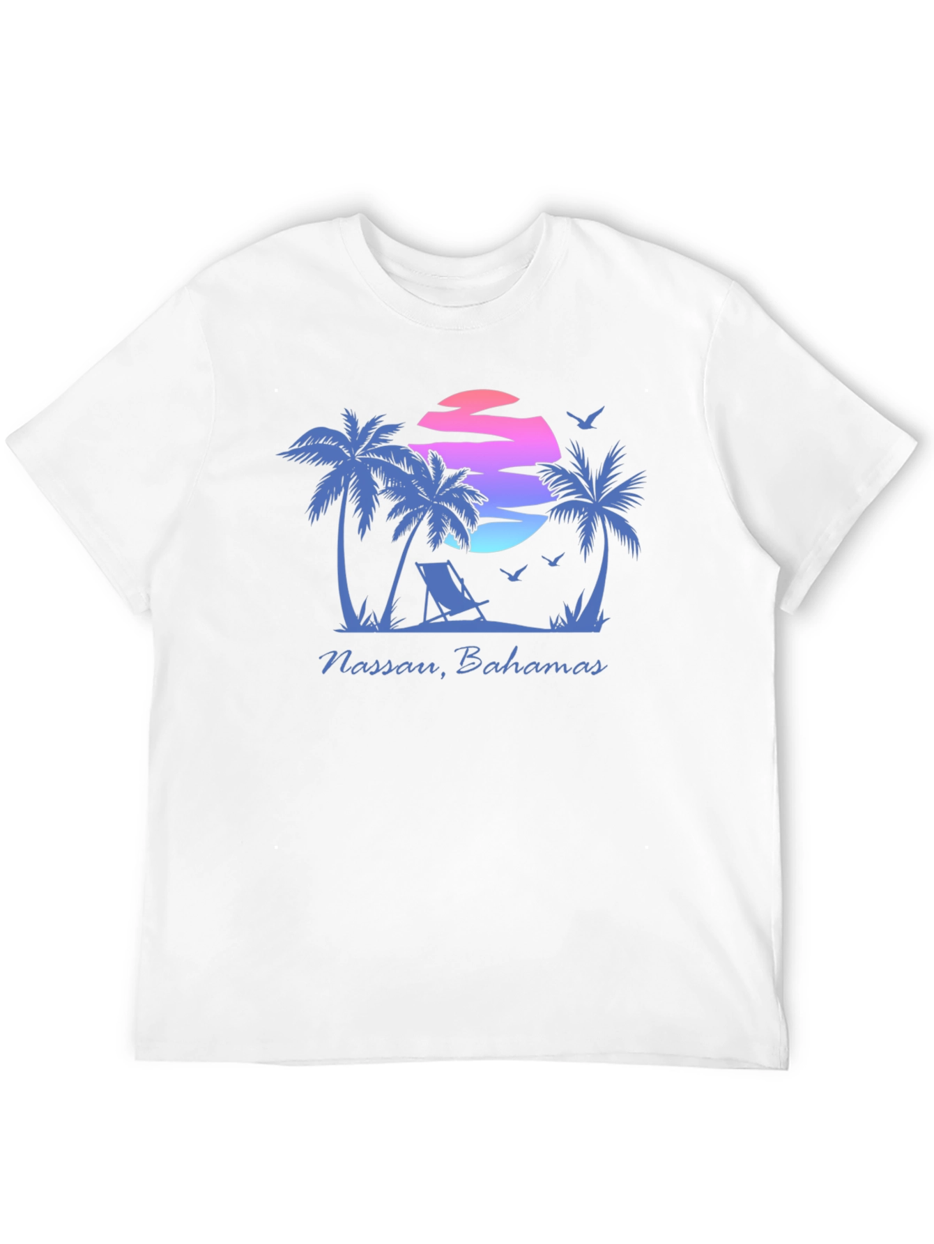 Nassau Bahamas T-Shirt - Palm Tree Sunset Graphic Tee