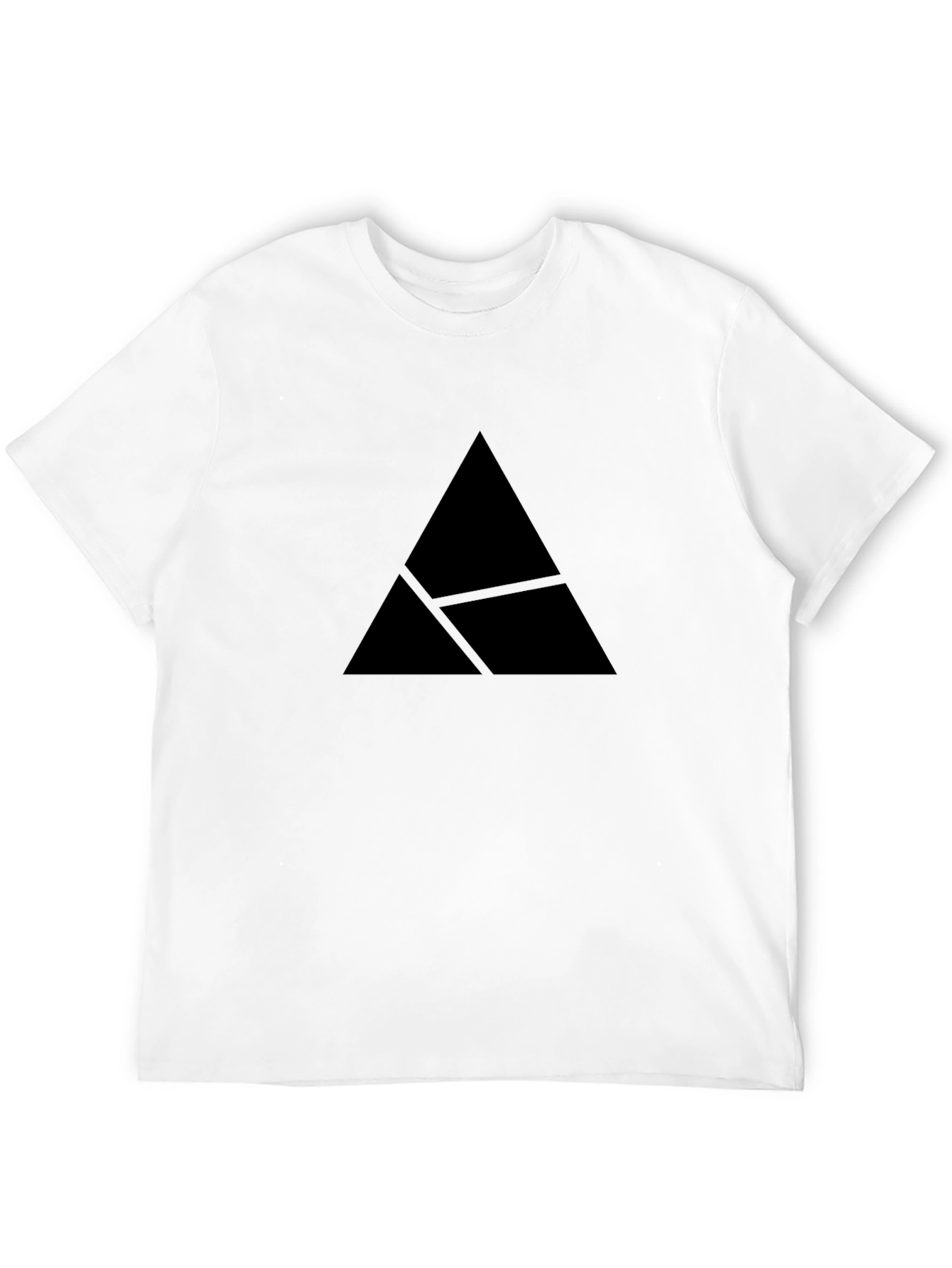 Mens Black Graphic Tee - Abstract Triangle Design