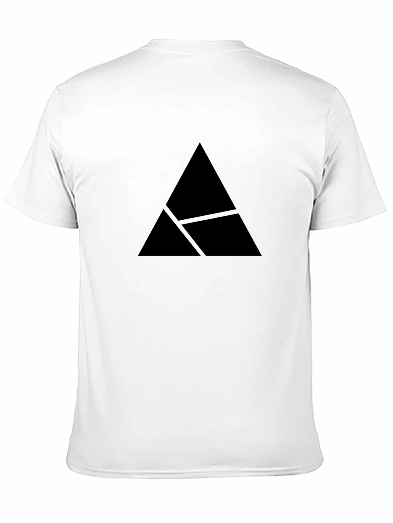 Mens Black Graphic Tee - Abstract Triangle Design