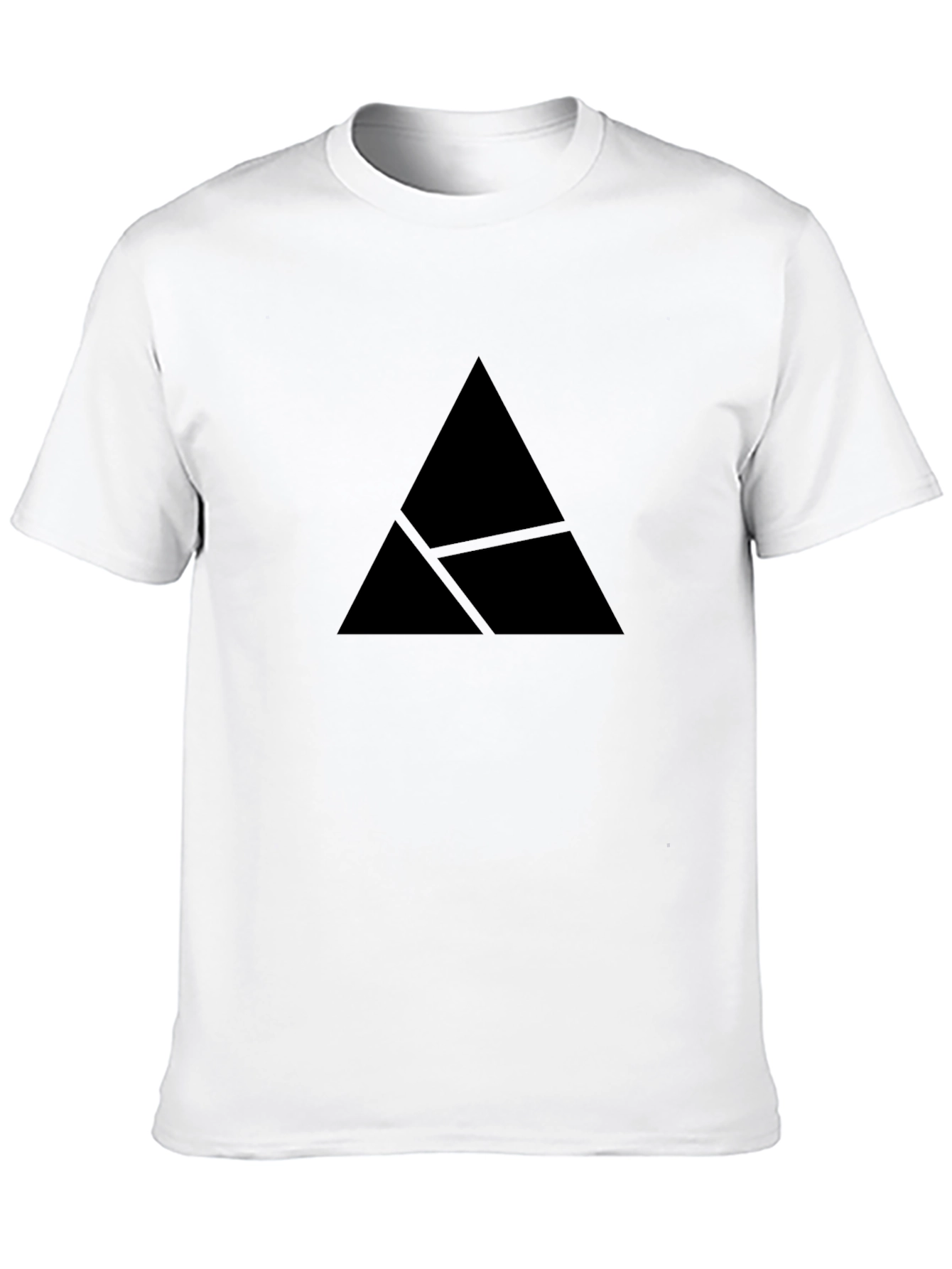 Mens Black Graphic Tee - Abstract Triangle Design