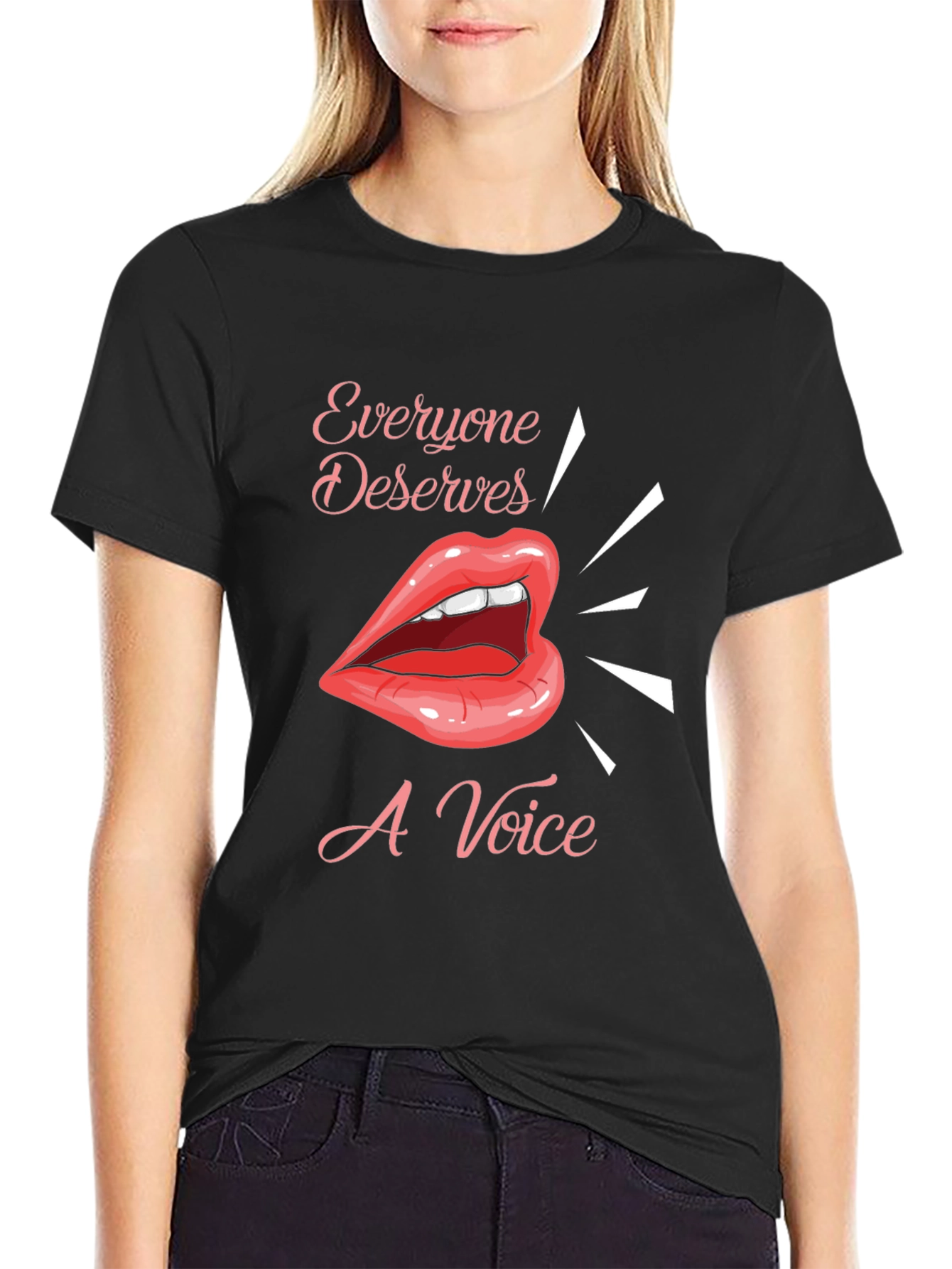Everyone Deserves a Voice Graphic Tee - Black