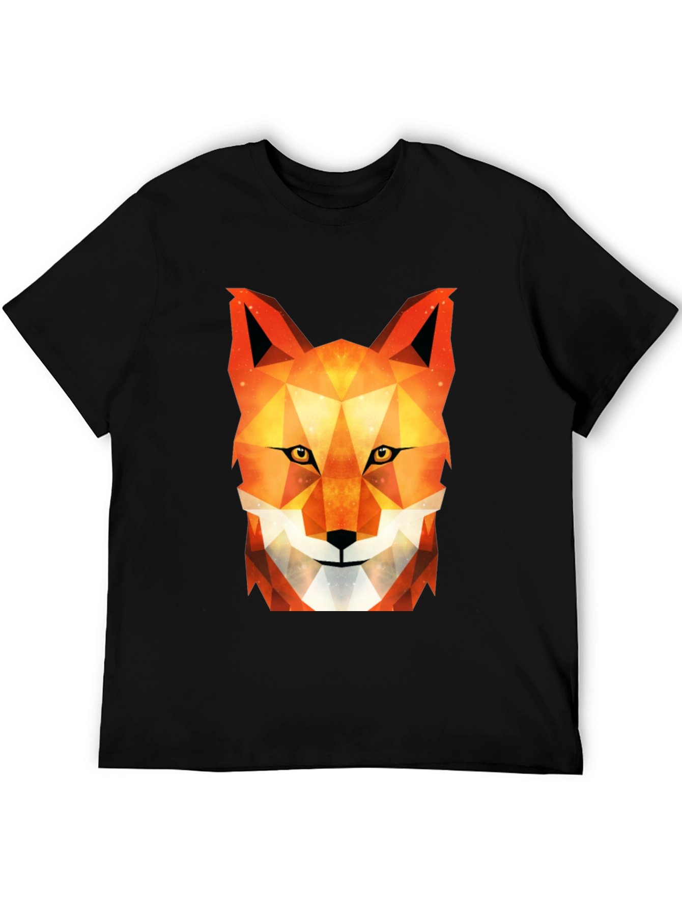 Geometric Fox Graphic Tee - Stylish Black T-Shirt