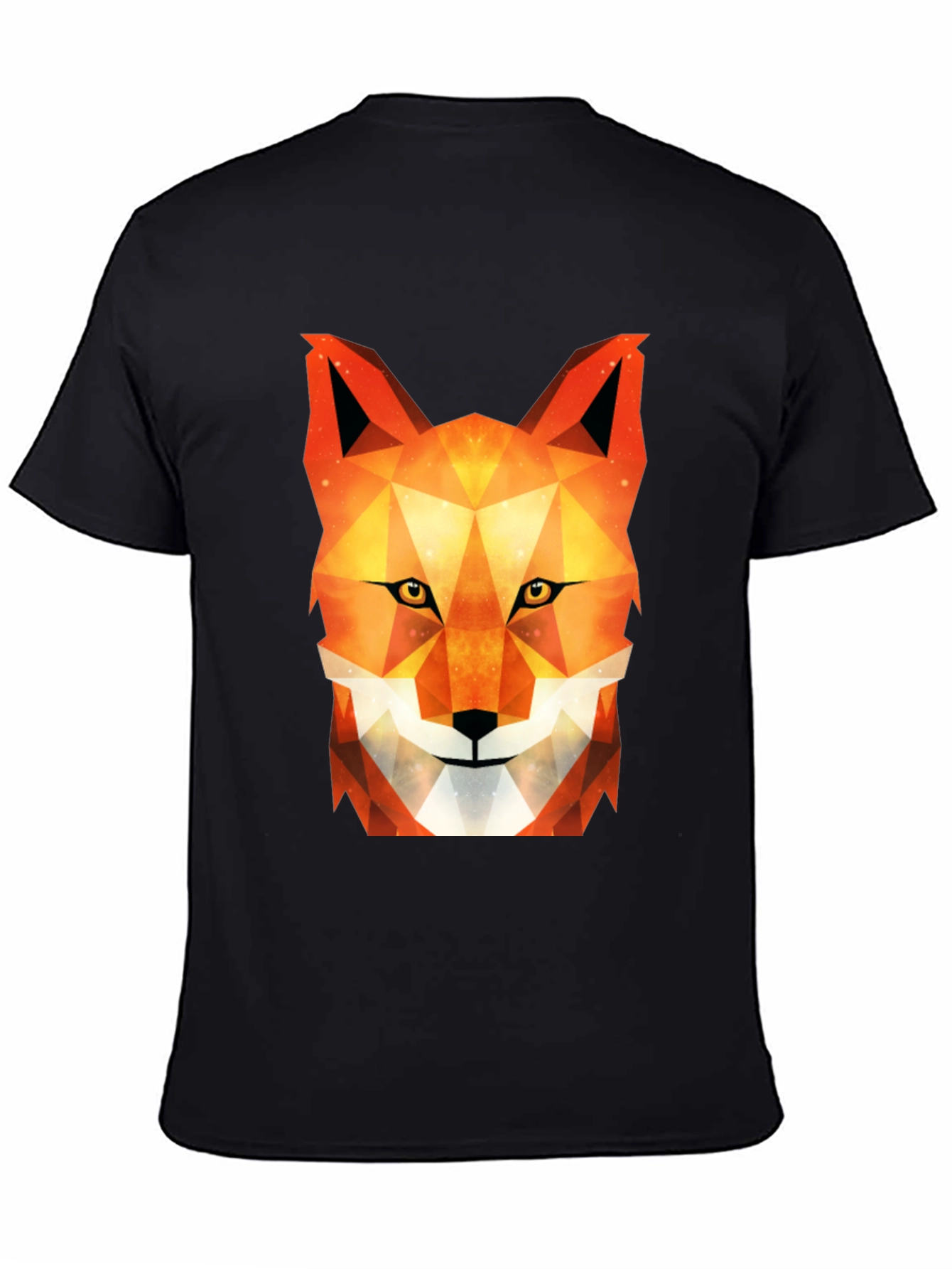 Geometric Fox Graphic Tee - Stylish Black T-Shirt