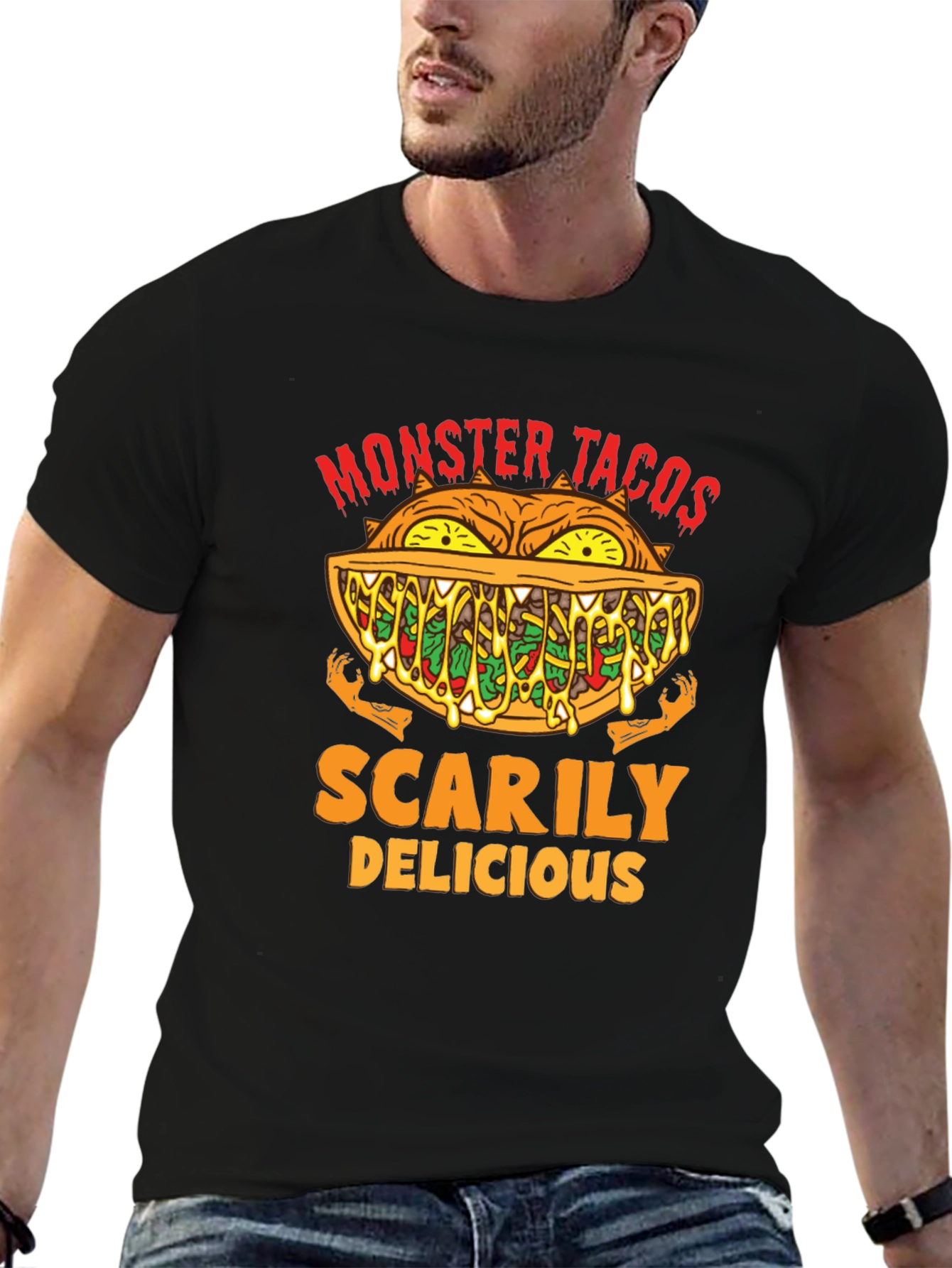 Monster Tacos Scary Delicious Graphic Tee
