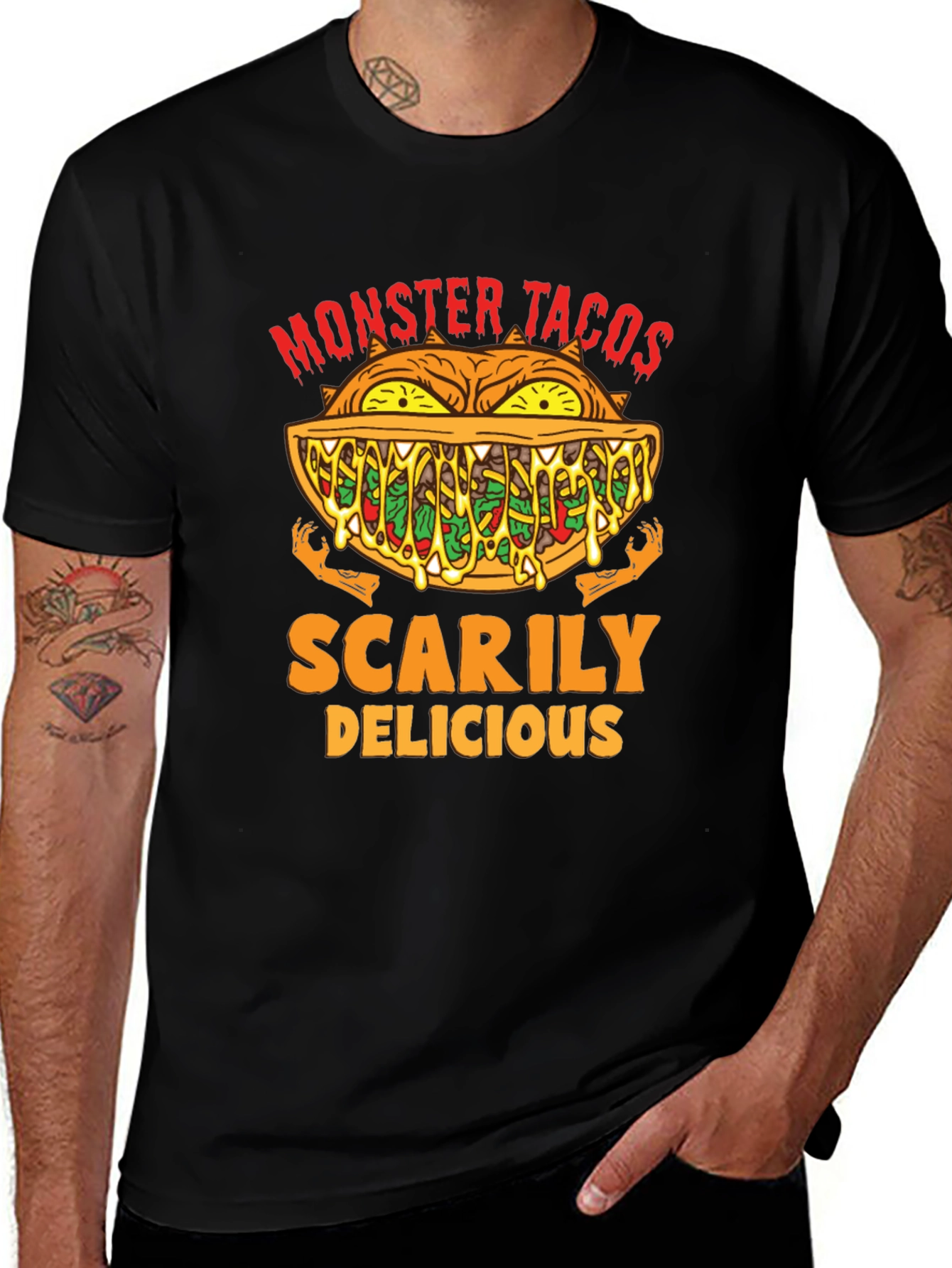 Monster Tacos Scary Delicious Graphic Tee