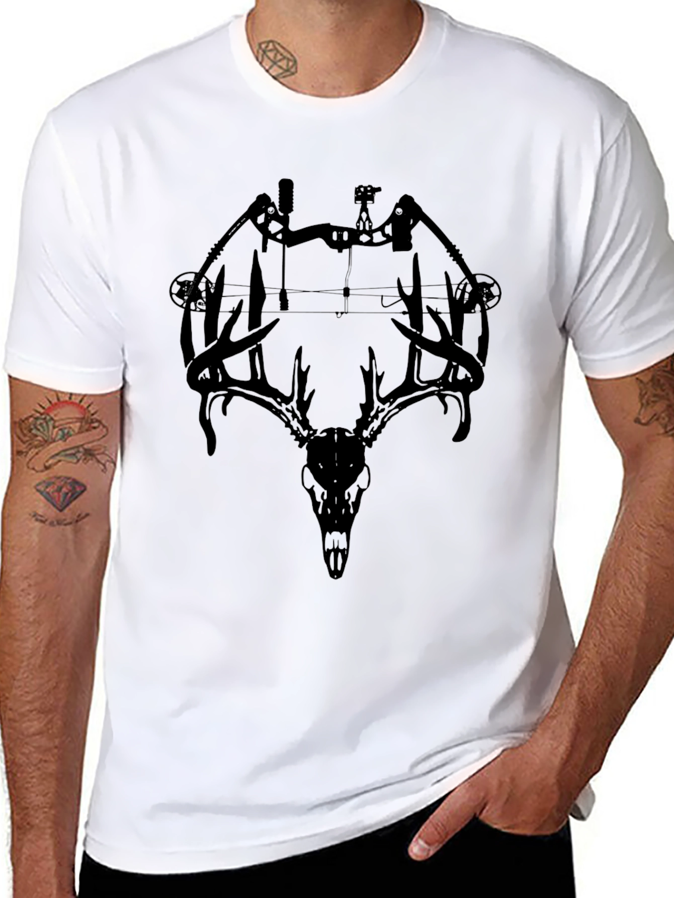 Bow and Deer Skull Graphic Tee