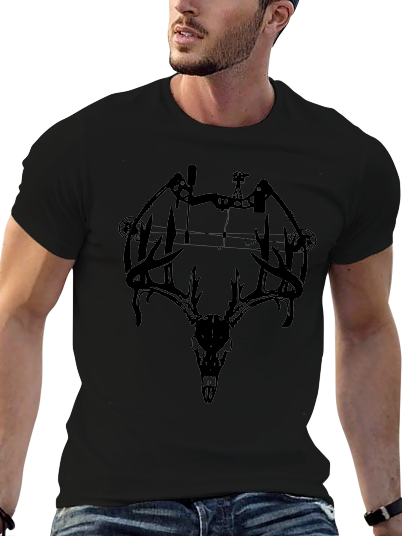 Bow and Deer Skull Graphic Tee