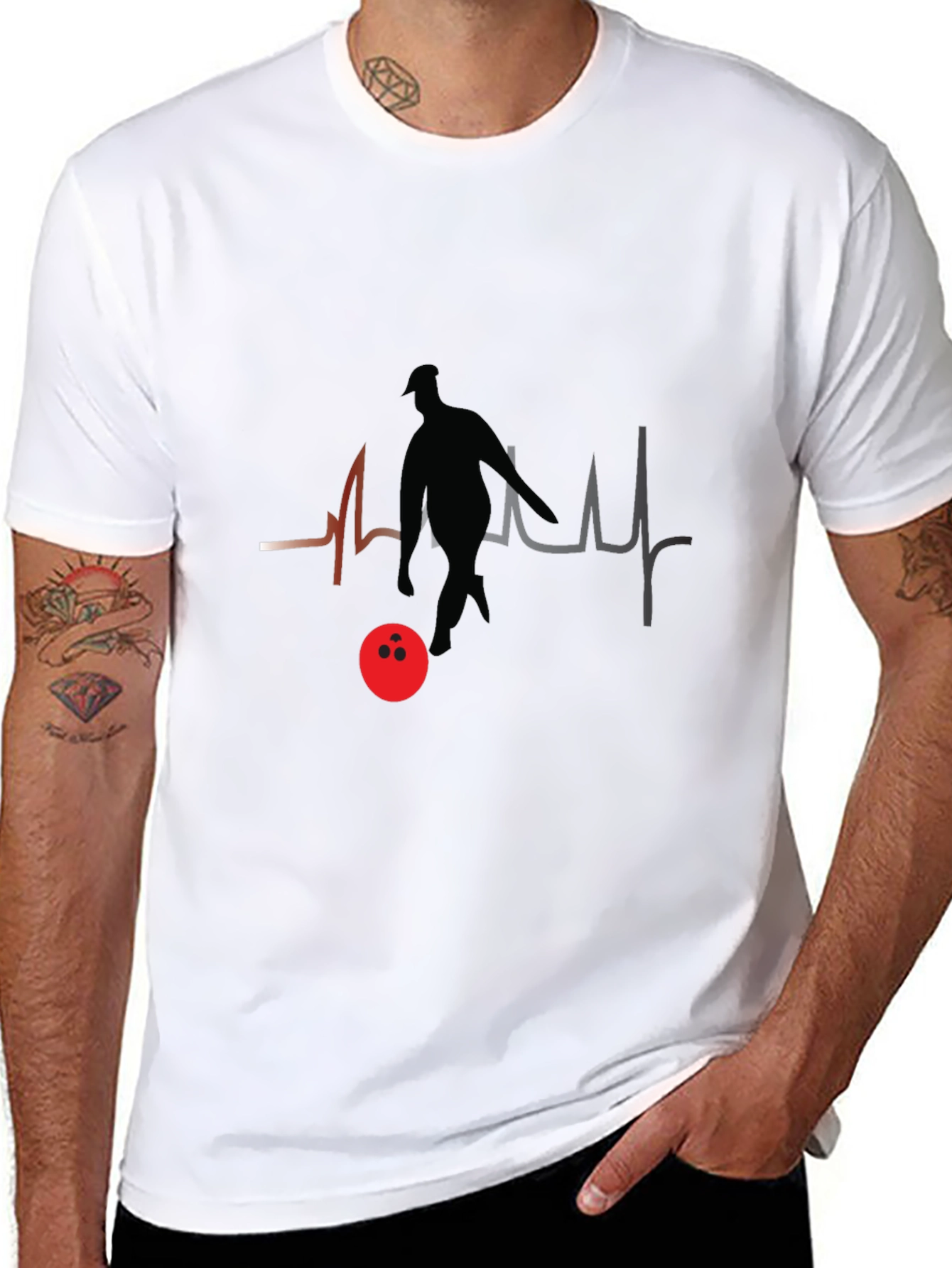 Bowling Heartbeat T-Shirt - Strike Life!