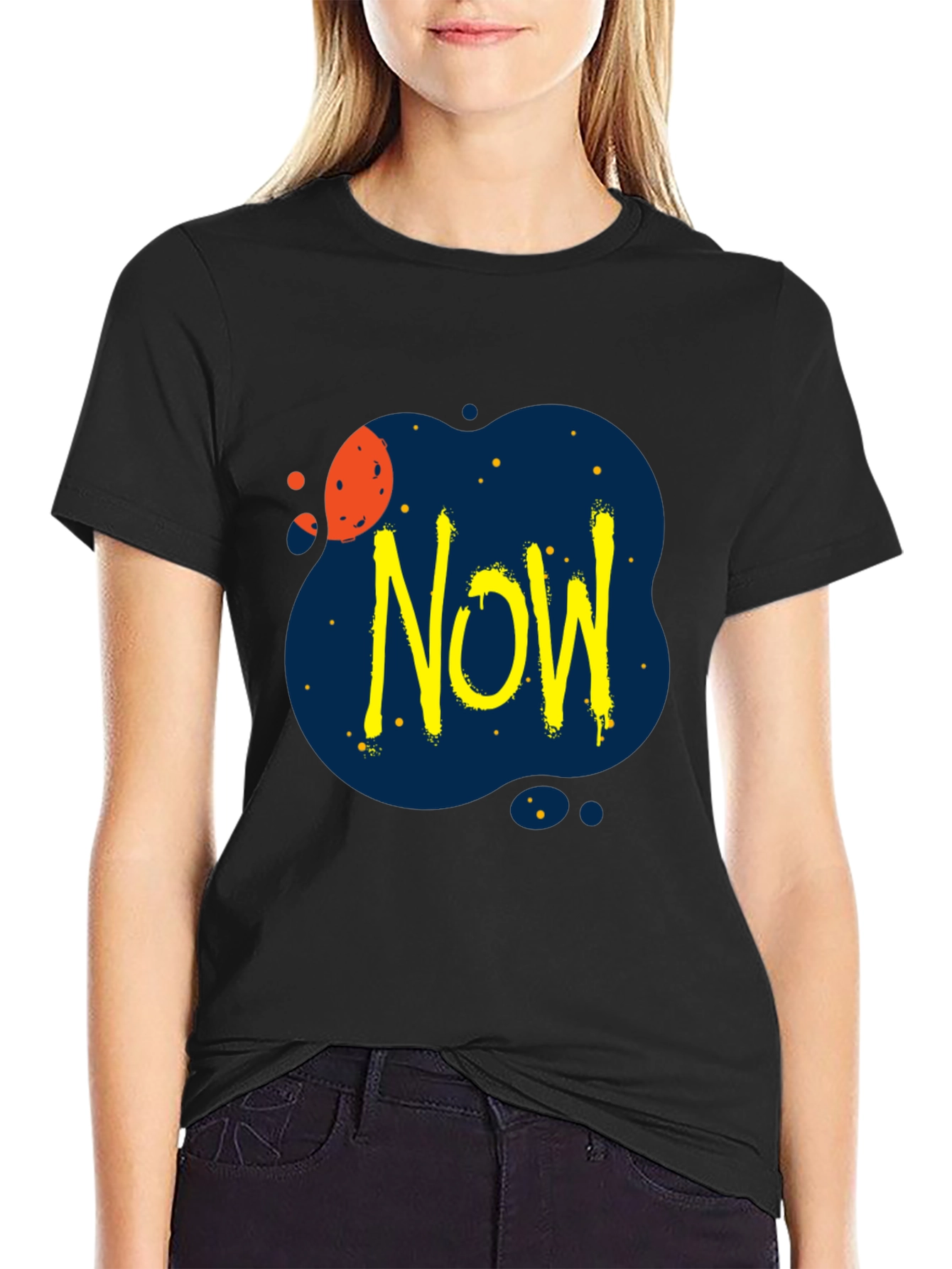 Edgy Now Graphic Black T-Shirt