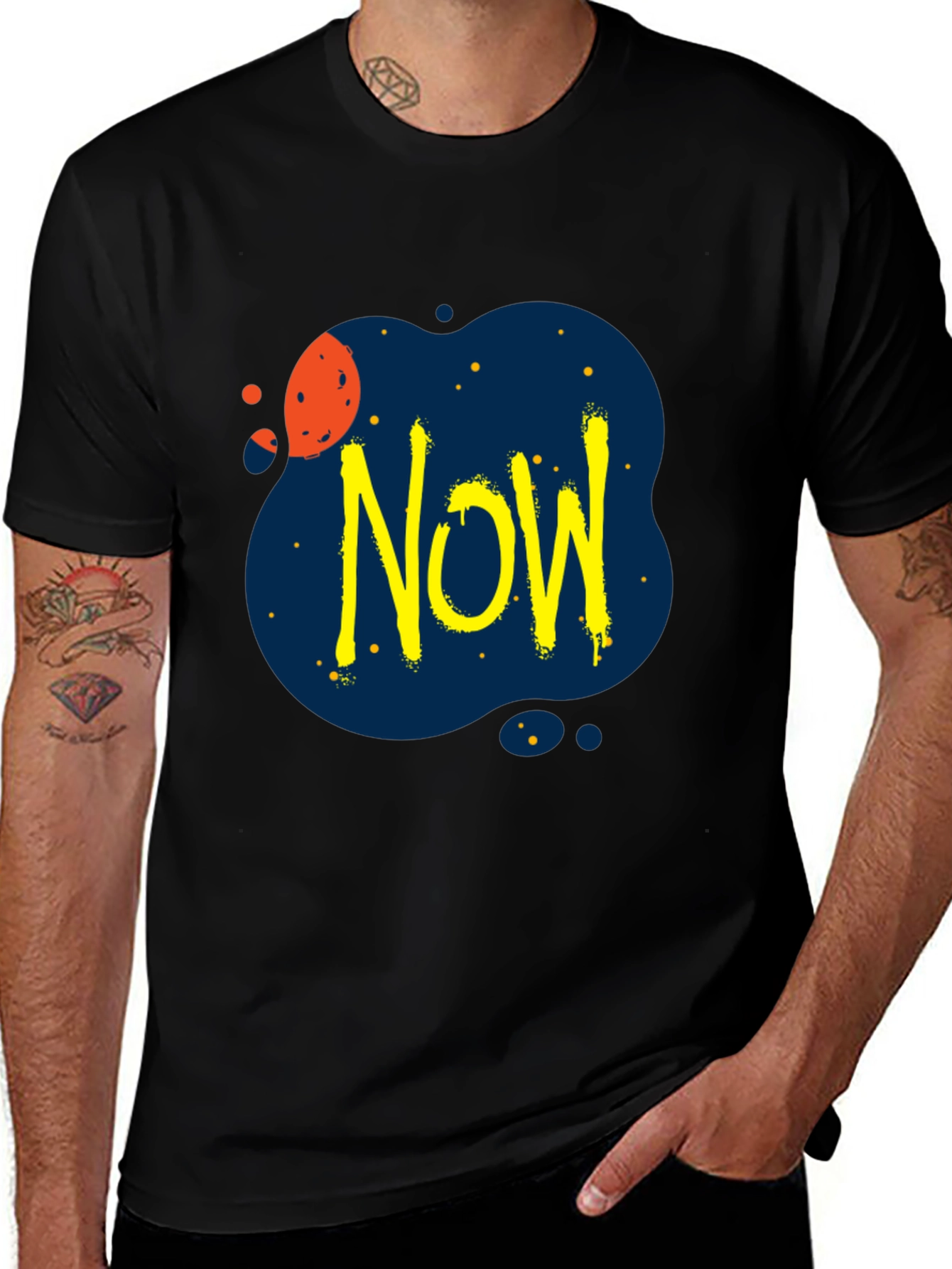 Edgy Now Graphic Black T-Shirt