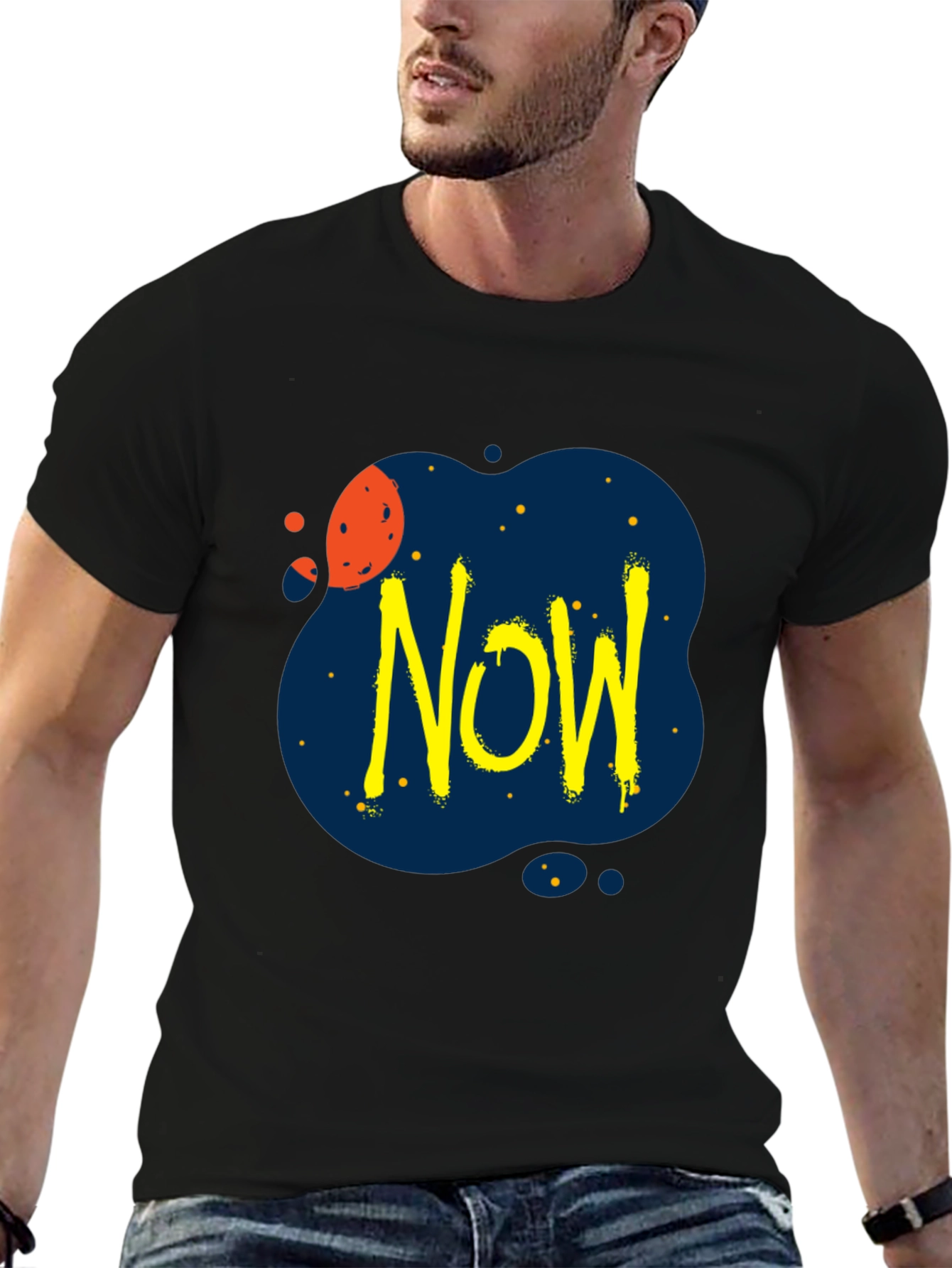 Edgy Now Graphic Black T-Shirt