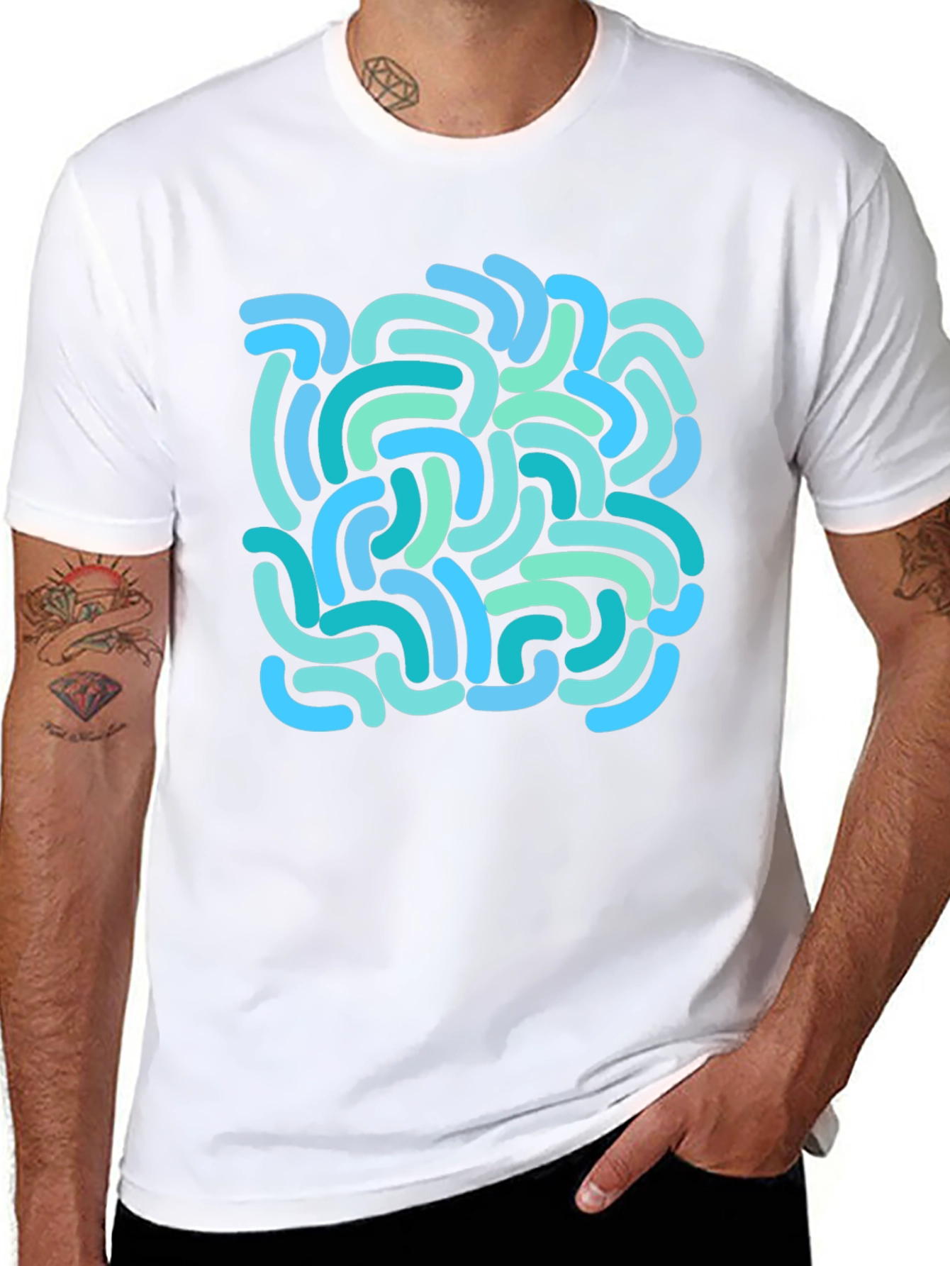 Abstract Worms Black T-Shirt