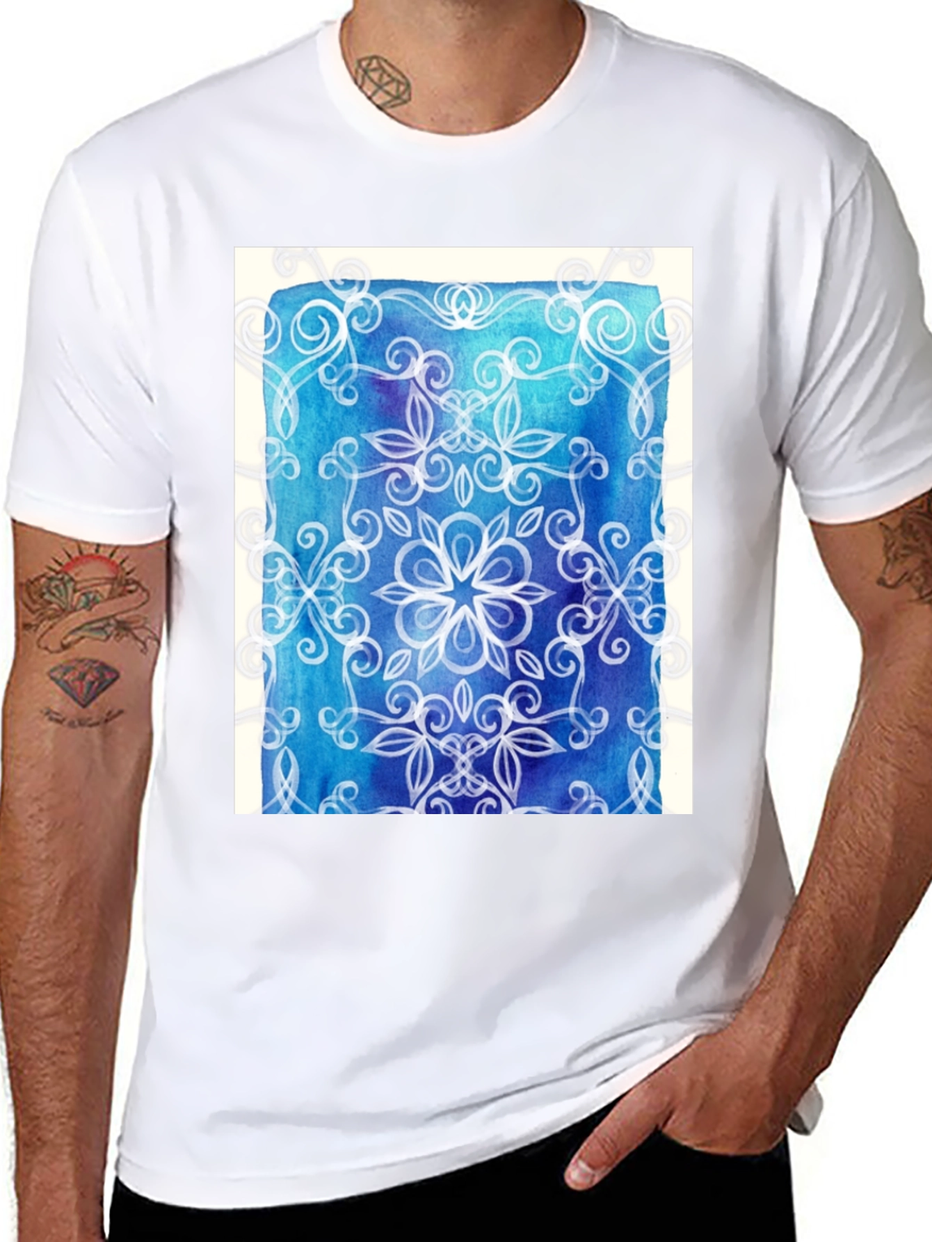 Abstract Floral Mandala Graphic Tee