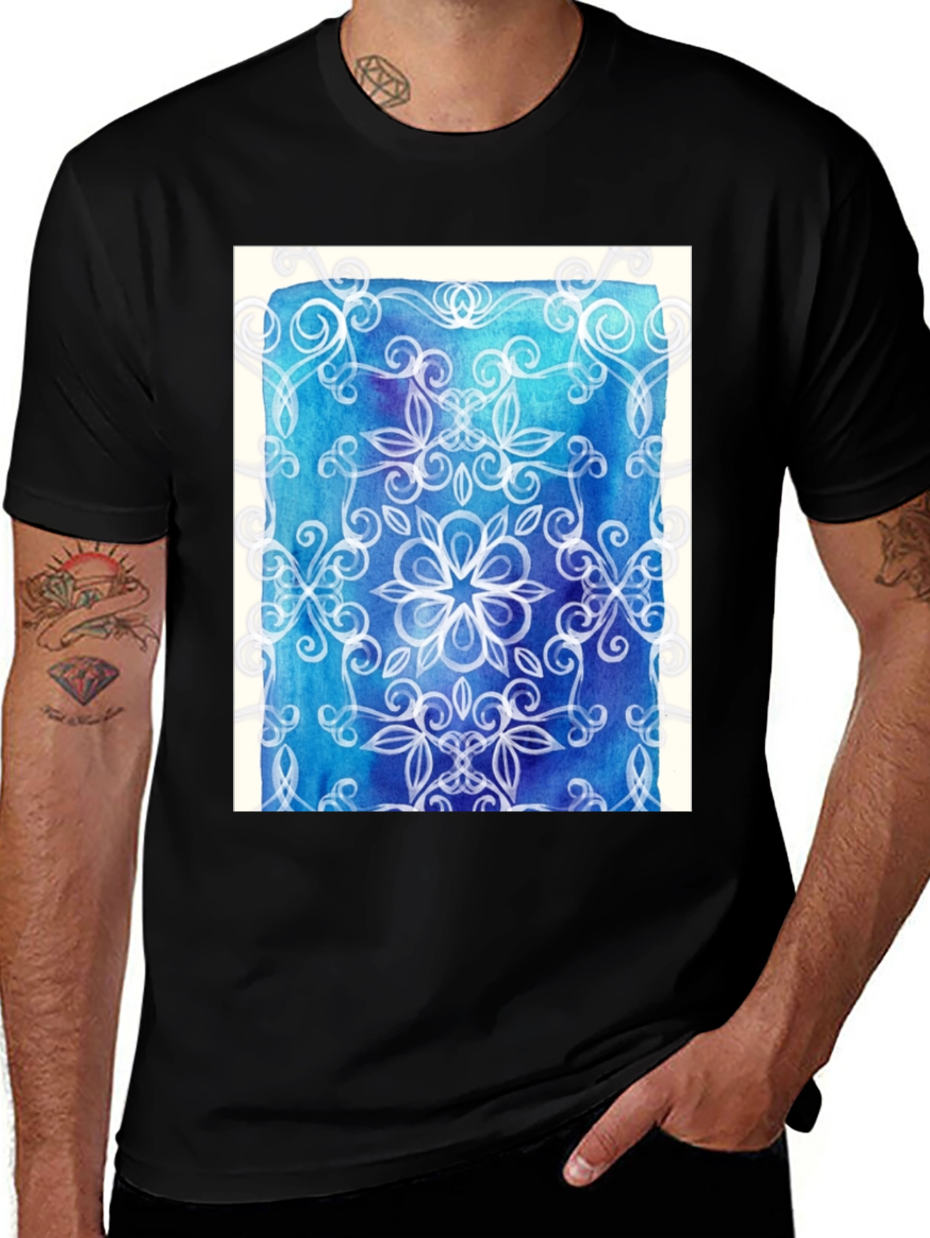 Abstract Floral Mandala Graphic Tee