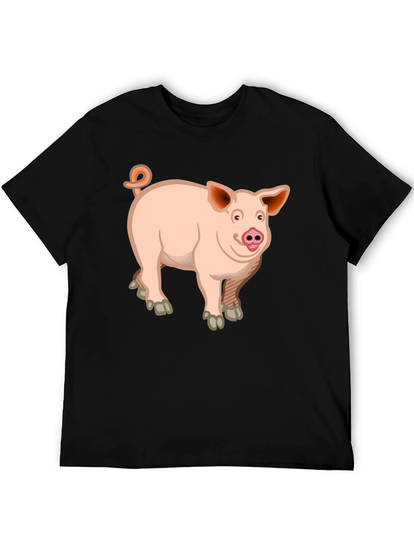 Pig Graphic T-Shirt - Unisex Black Cotton Tee