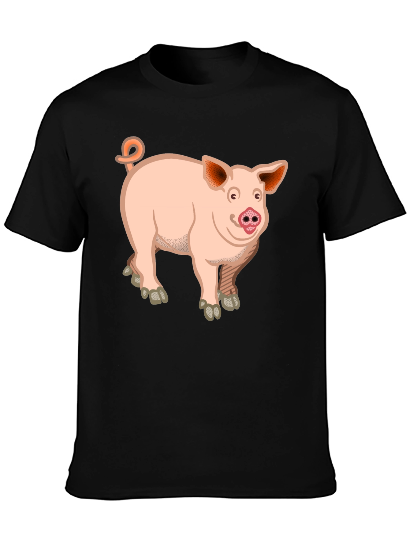 Pig Graphic T-Shirt - Unisex Black Cotton Tee