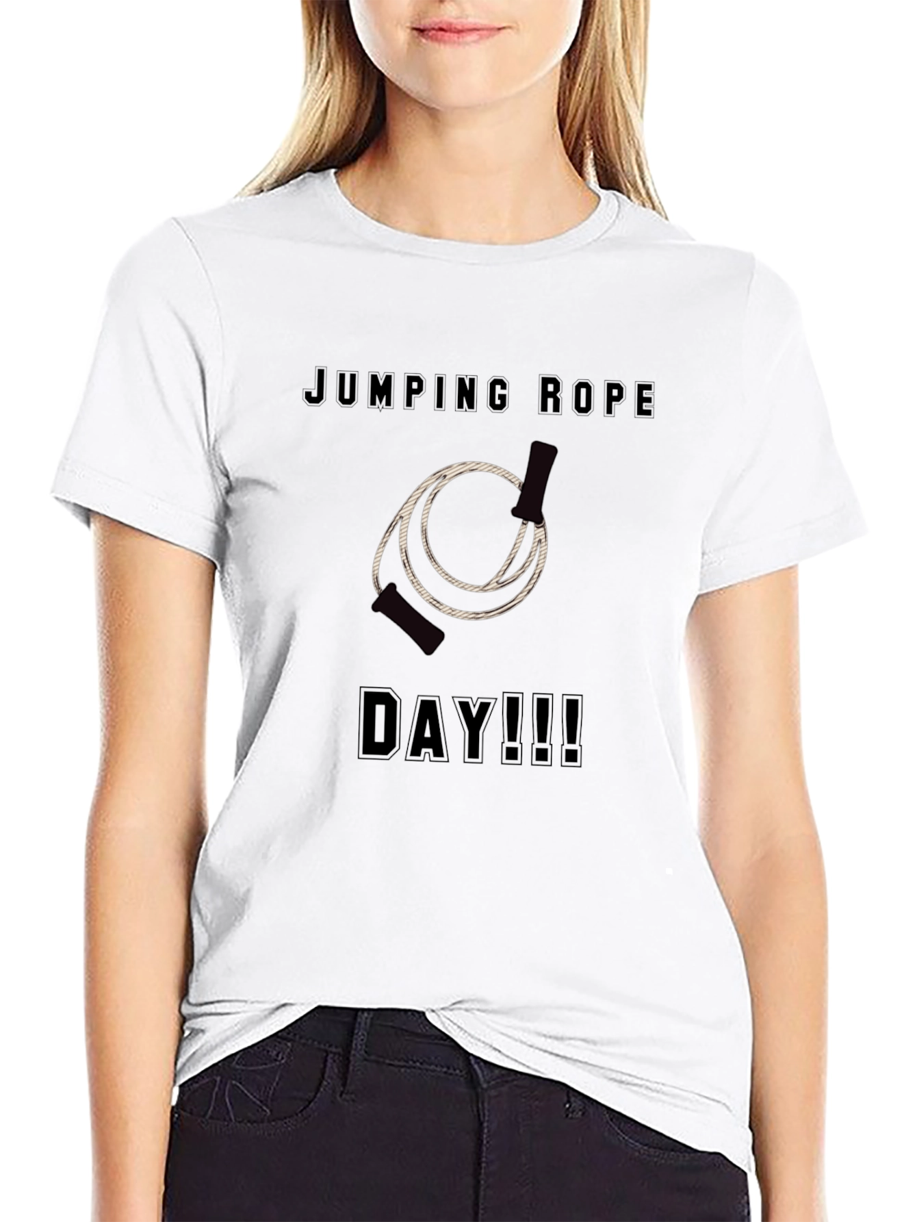 Jumping Rope Day T-Shirt - Black Graphic Tee