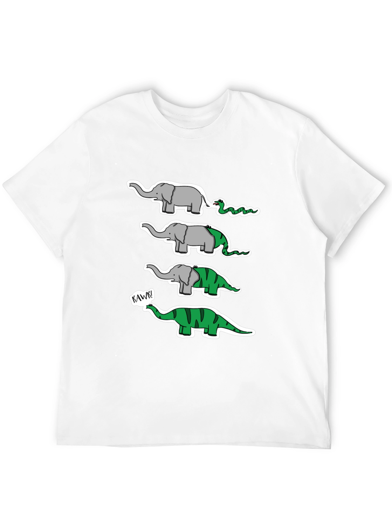 Evolution Elephant-Dino Black T-Shirt