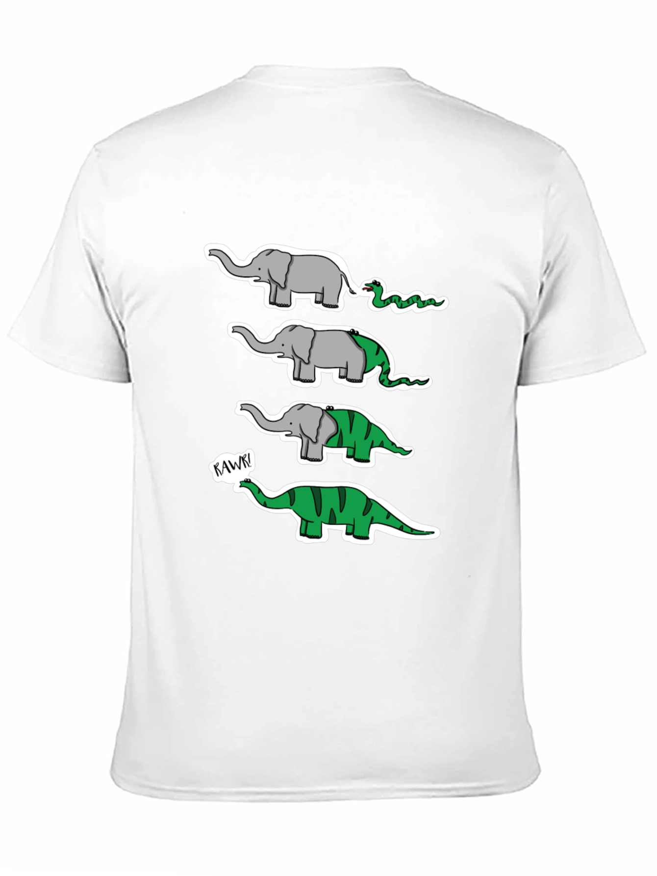 Evolution Elephant-Dino Black T-Shirt