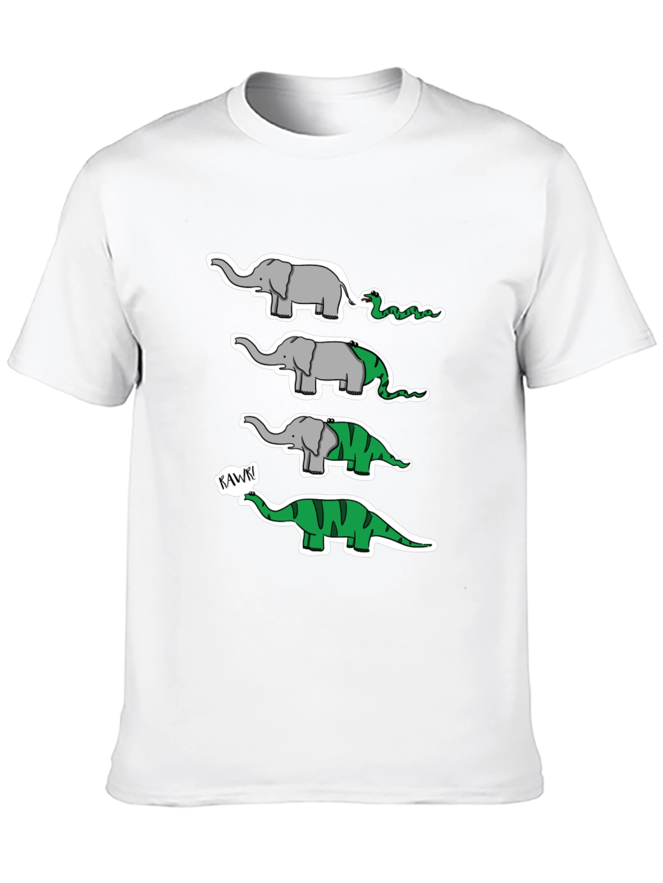 Evolution Elephant-Dino Black T-Shirt
