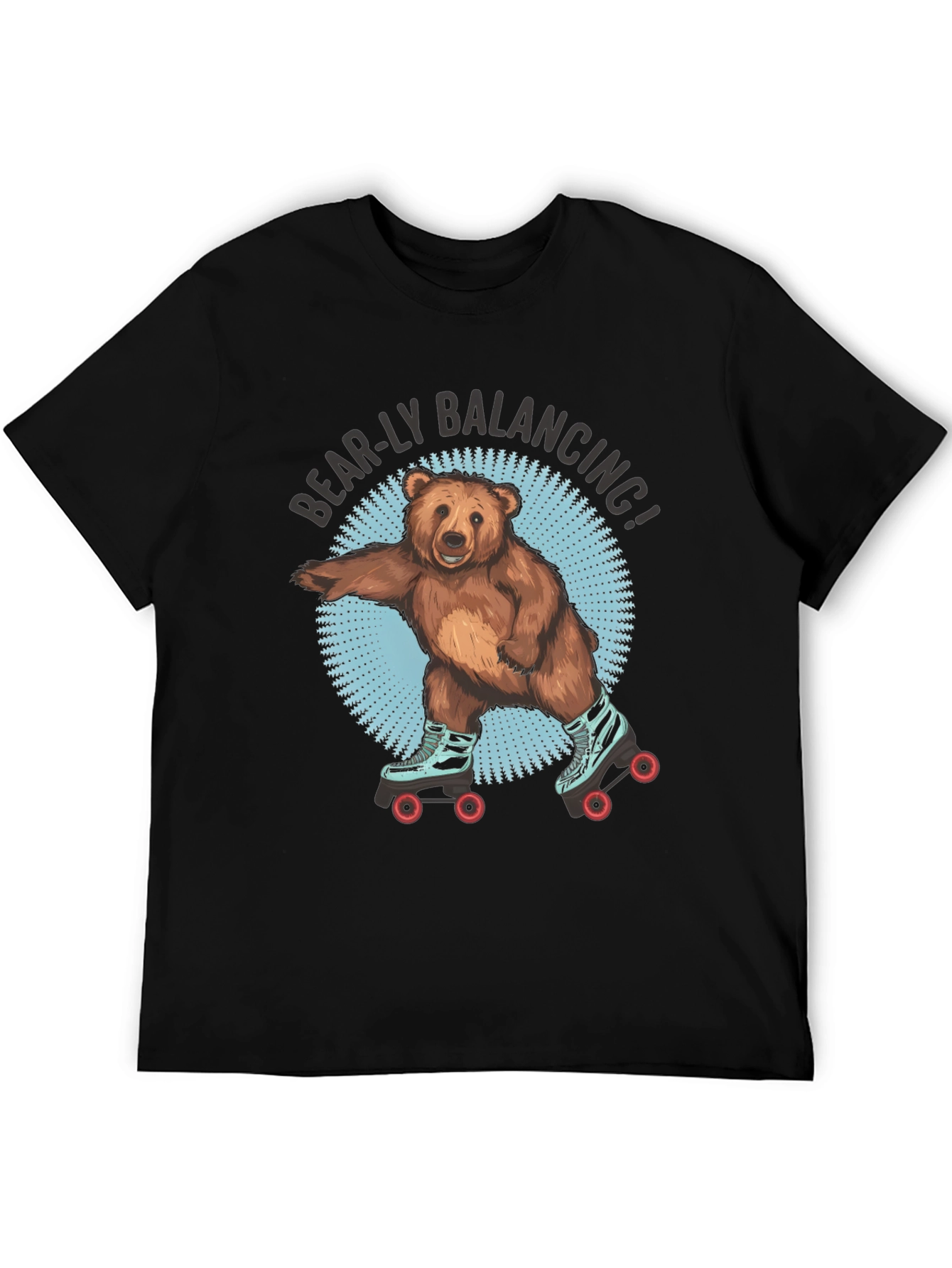 Bear-ly Balancing! Bear on Roller Skates T-Shirt