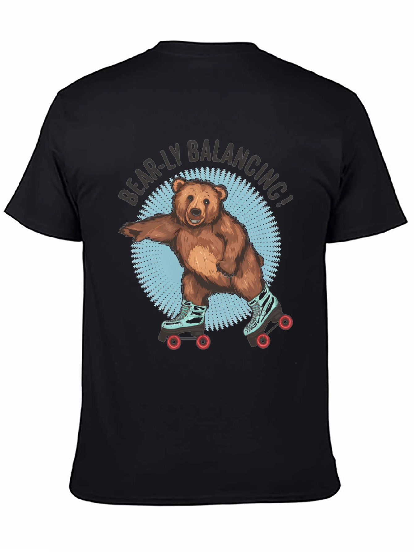 Bear-ly Balancing! Bear on Roller Skates T-Shirt