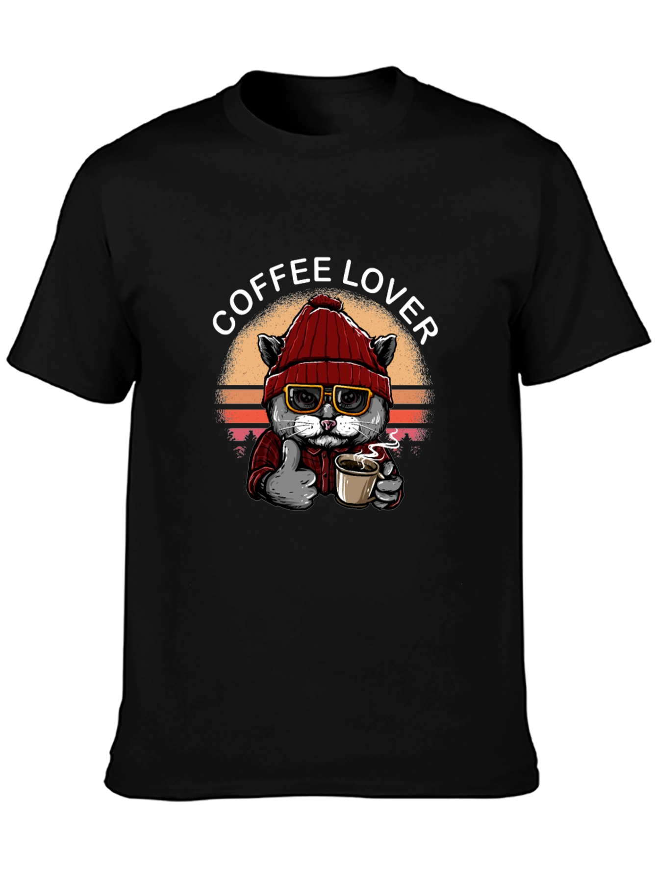 Coffee Lover Cat Graphic Tee