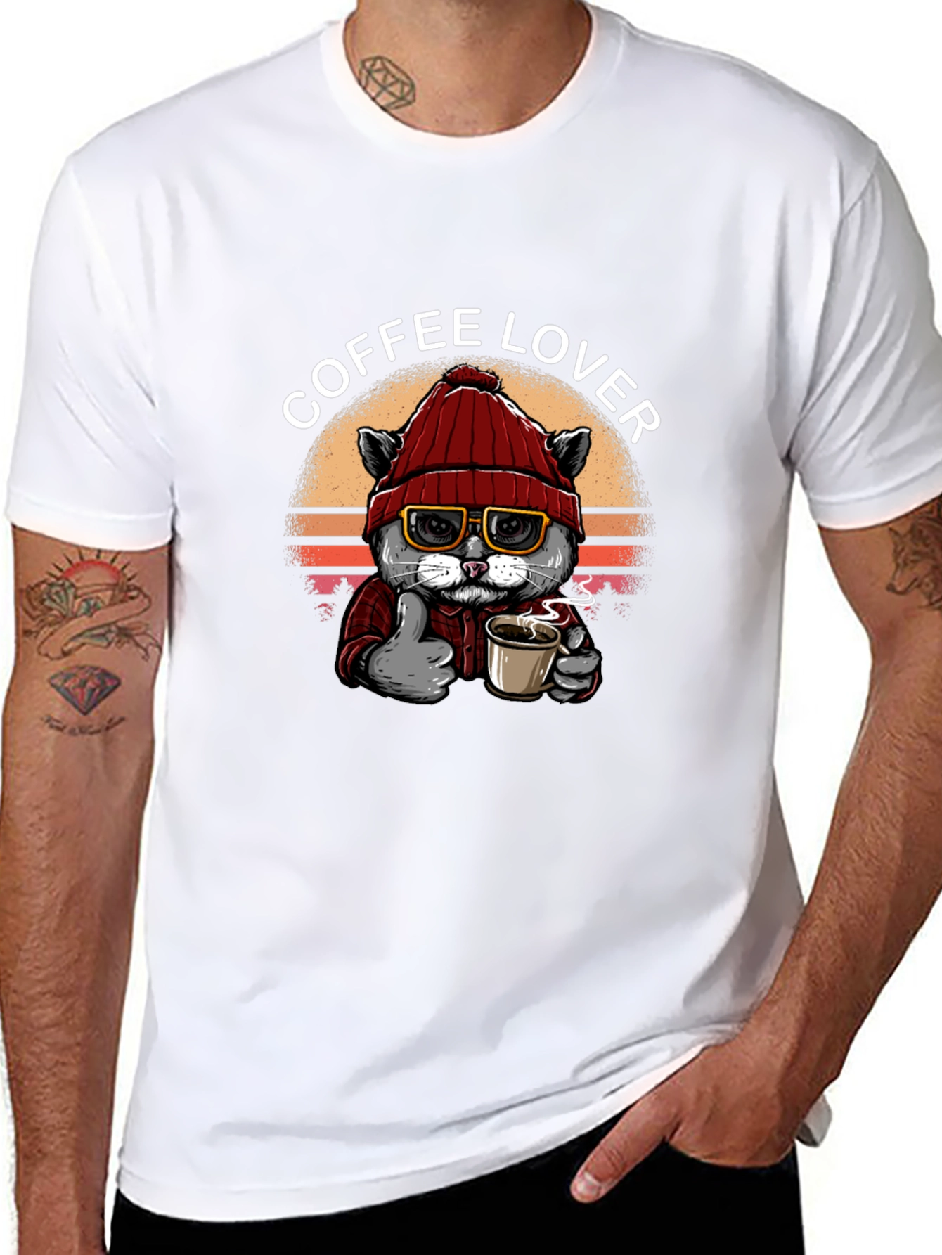 Coffee Lover Cat Graphic Tee