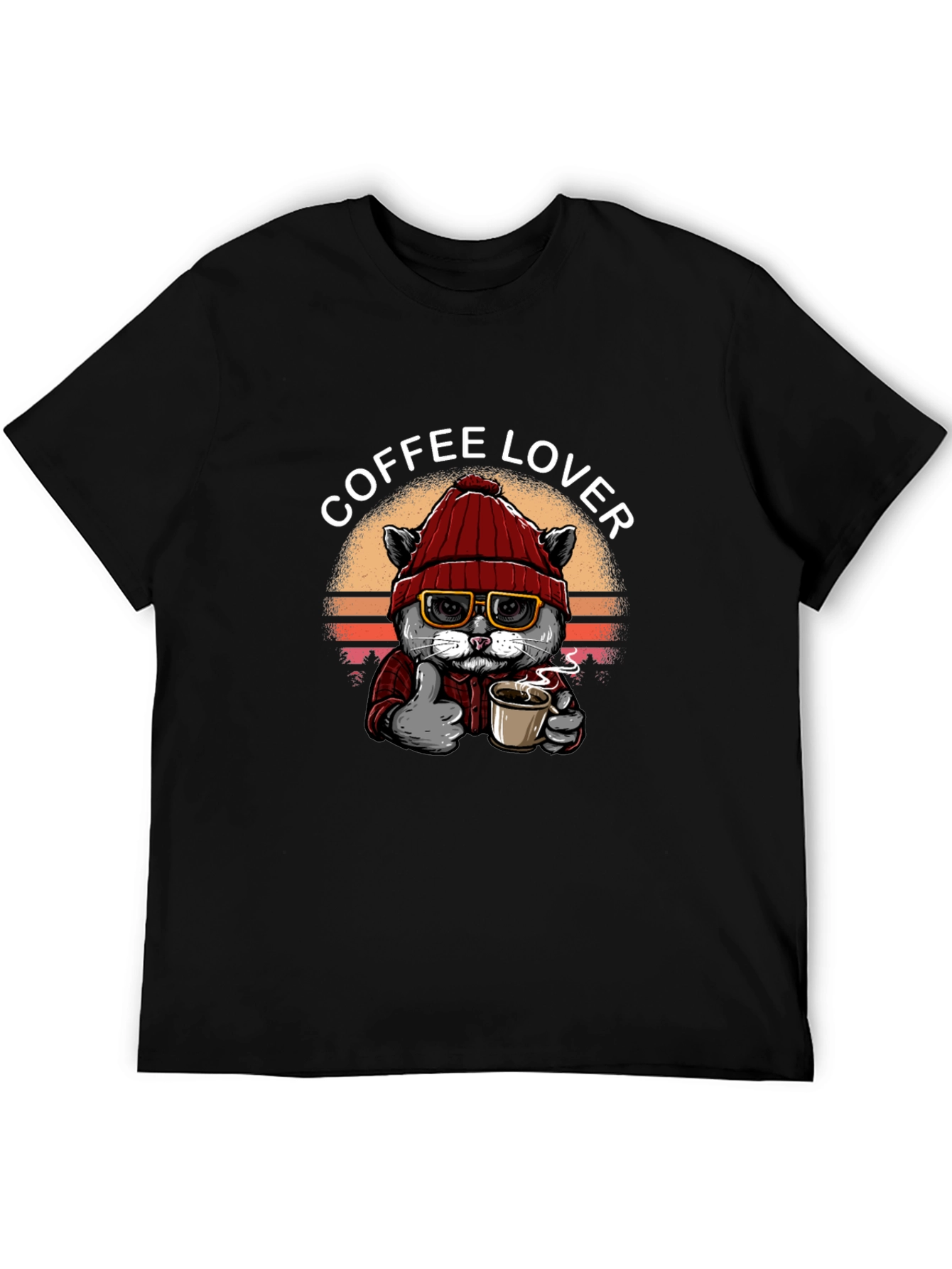 Coffee Lover Cat Graphic Tee