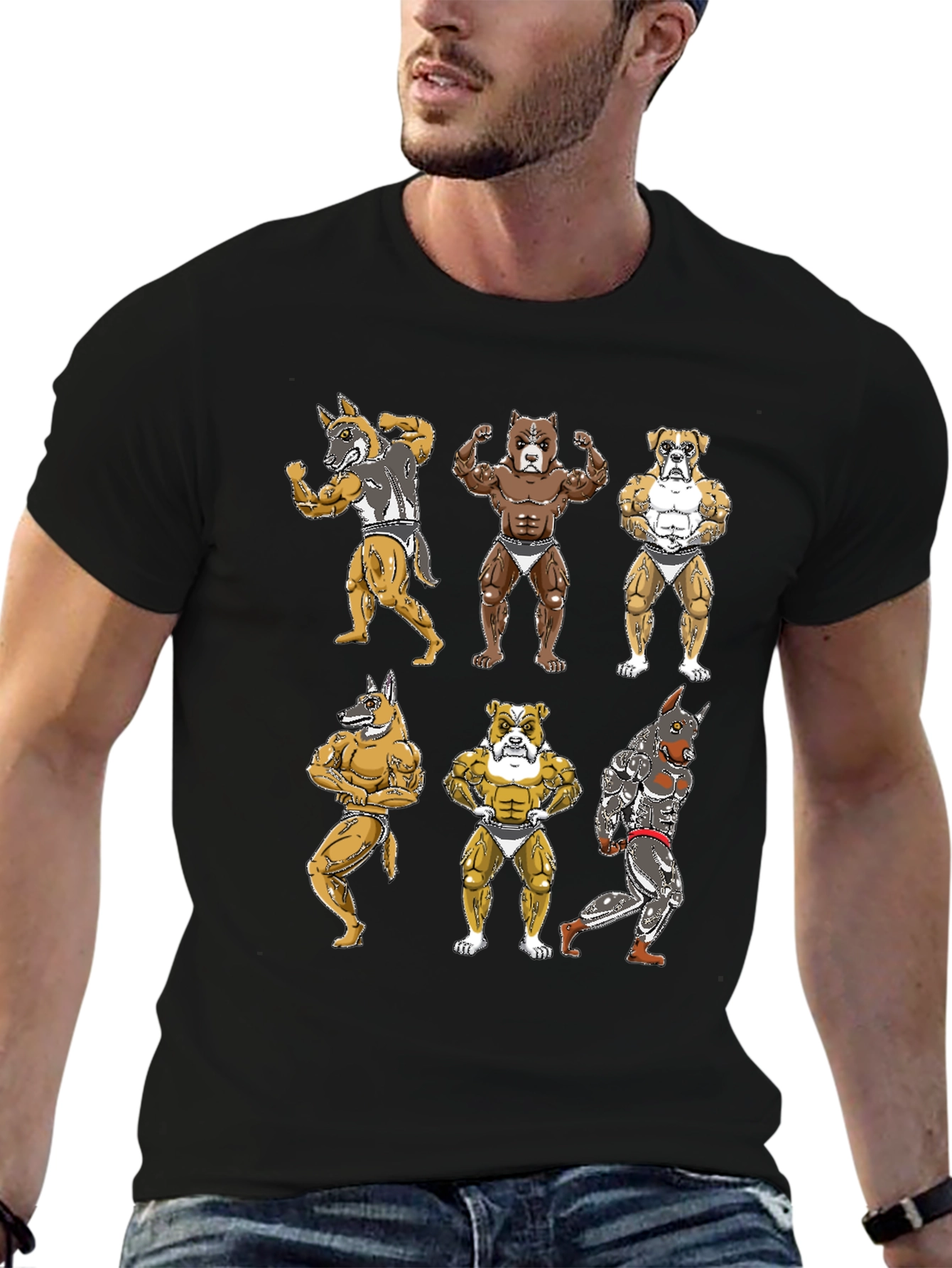Dog Bodybuilder Graphic T-Shirt